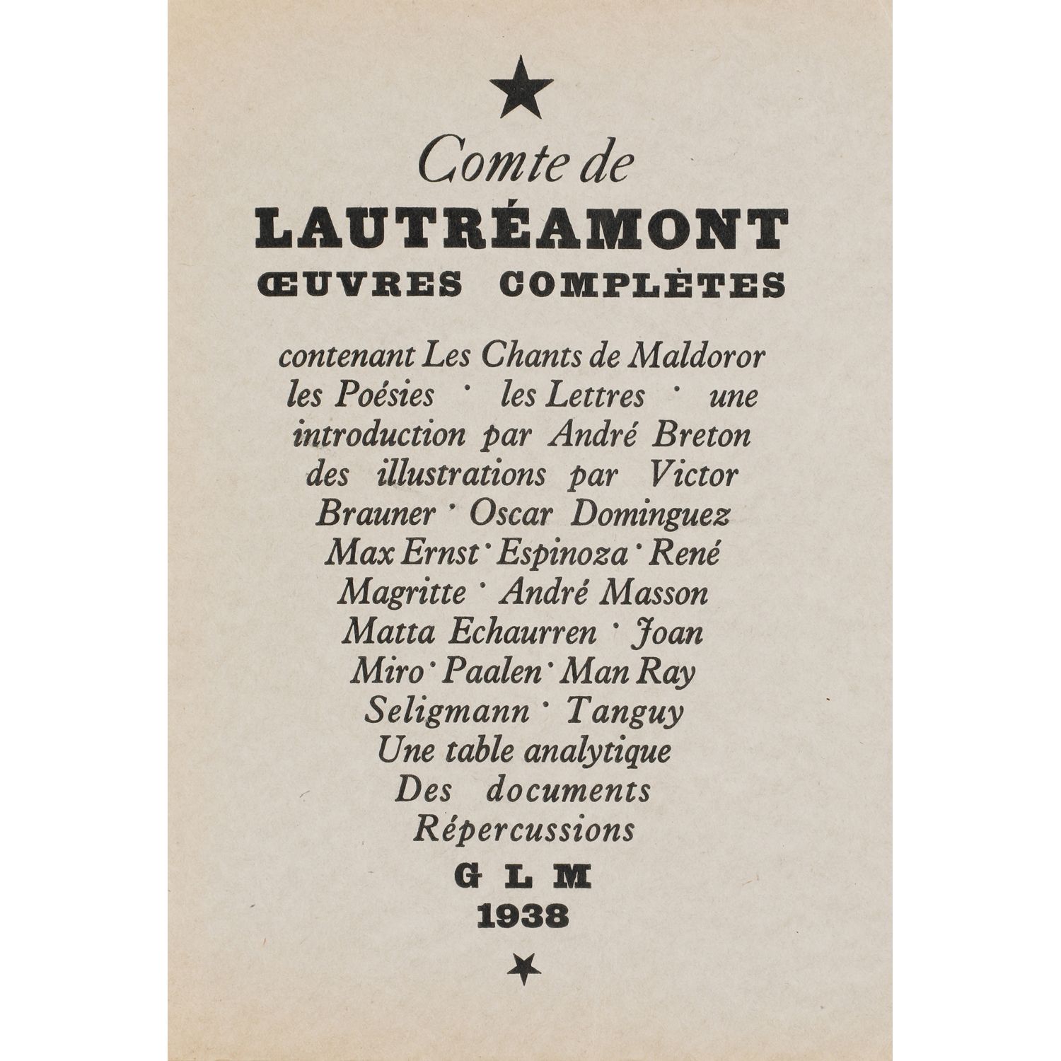 Comte de Lautréamont (1846-1870) Œuvres complètes 劳特雷蒙伯爵(1846-1870)

完整的作品

巴黎: &hellip;
