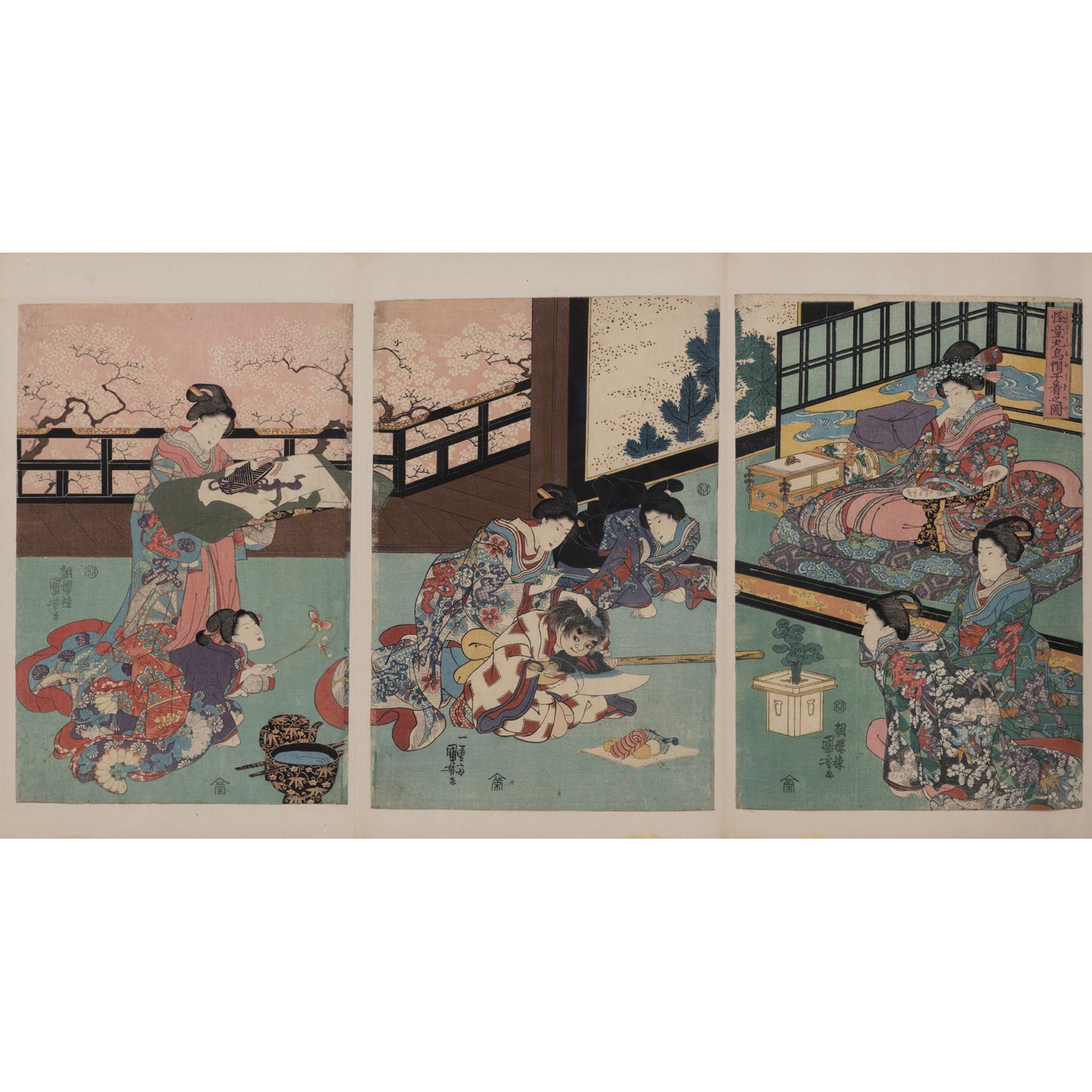 HIROSHIGE (1797-1858) 2 oban tate-e : série « Imitations d’Ogura, cent poètes po&hellip;
