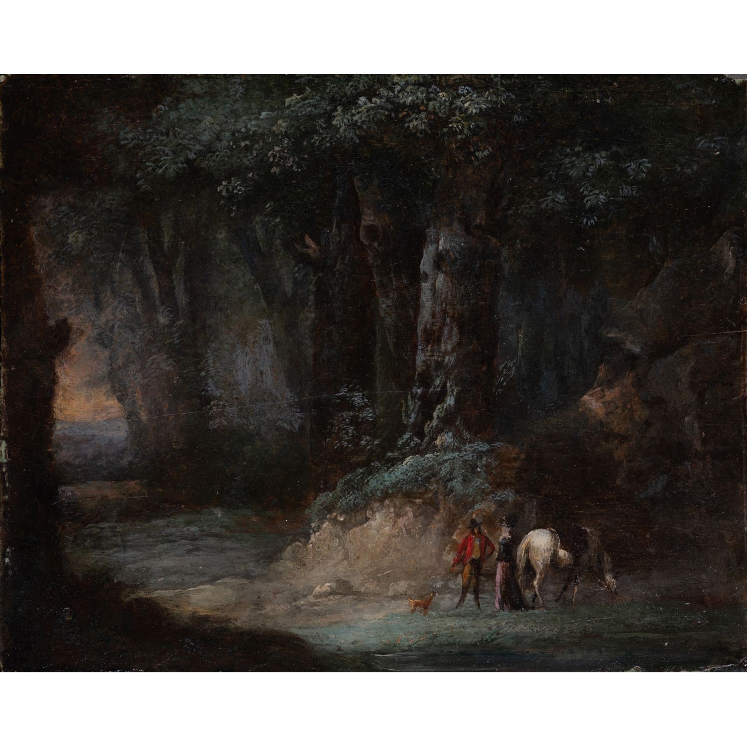 Null In the taste of Swebach-Desfontaines
Gallant scene in a wood 
Oil on panel
&hellip;