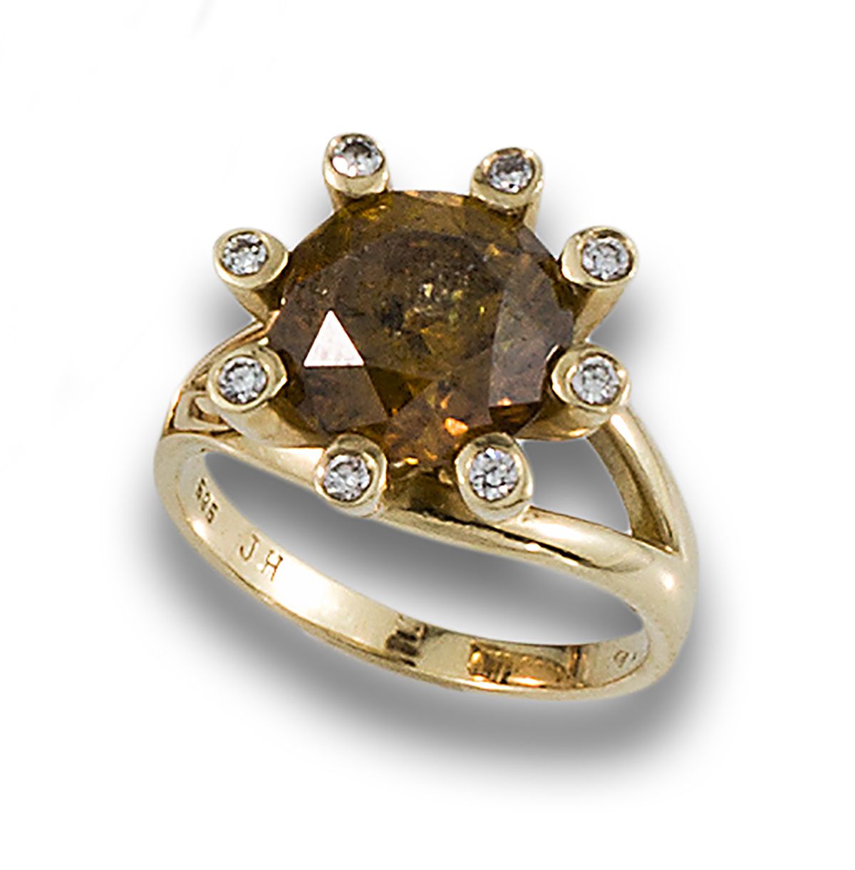 247 SORTIJA ORO DIAMANTE TRATADO247 GOLD DIAMOND RING TREATED 18K黄金戒指，香槟色（处理）钻石，&hellip;