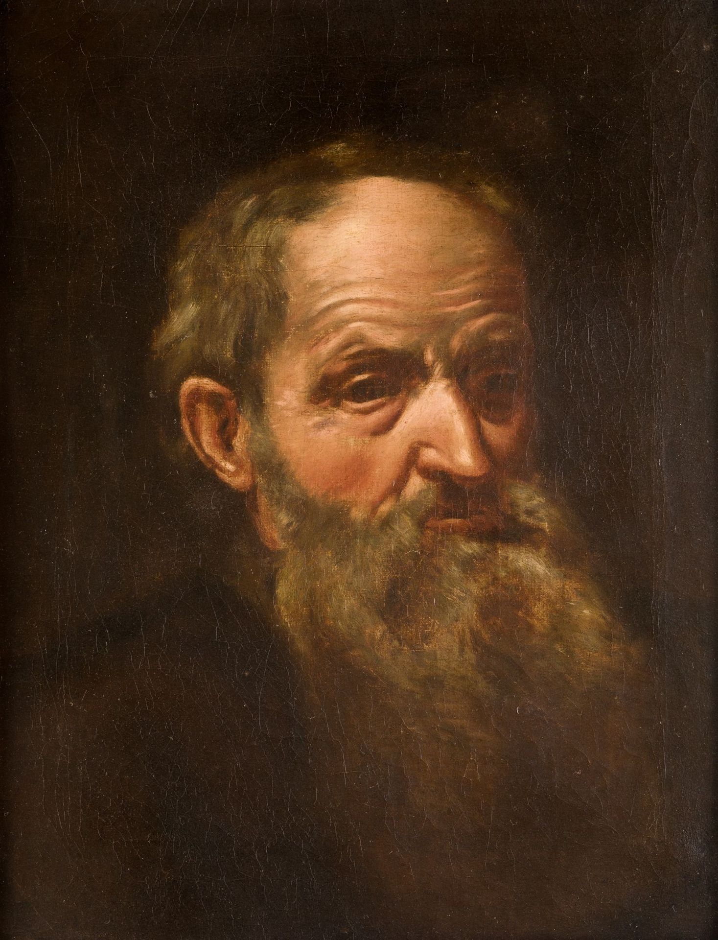 ANONYMOUS (XIX C/ .) "Man with a beard" . Öl auf Leinwand.57 x 44,5 cm