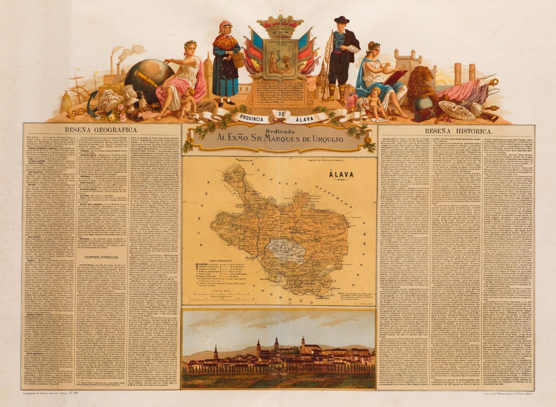 FRANCISCO BORONAT Y SATORRE (1850 / 1900) "Province of Alava" Dédié à l'EXMO. MA&hellip;