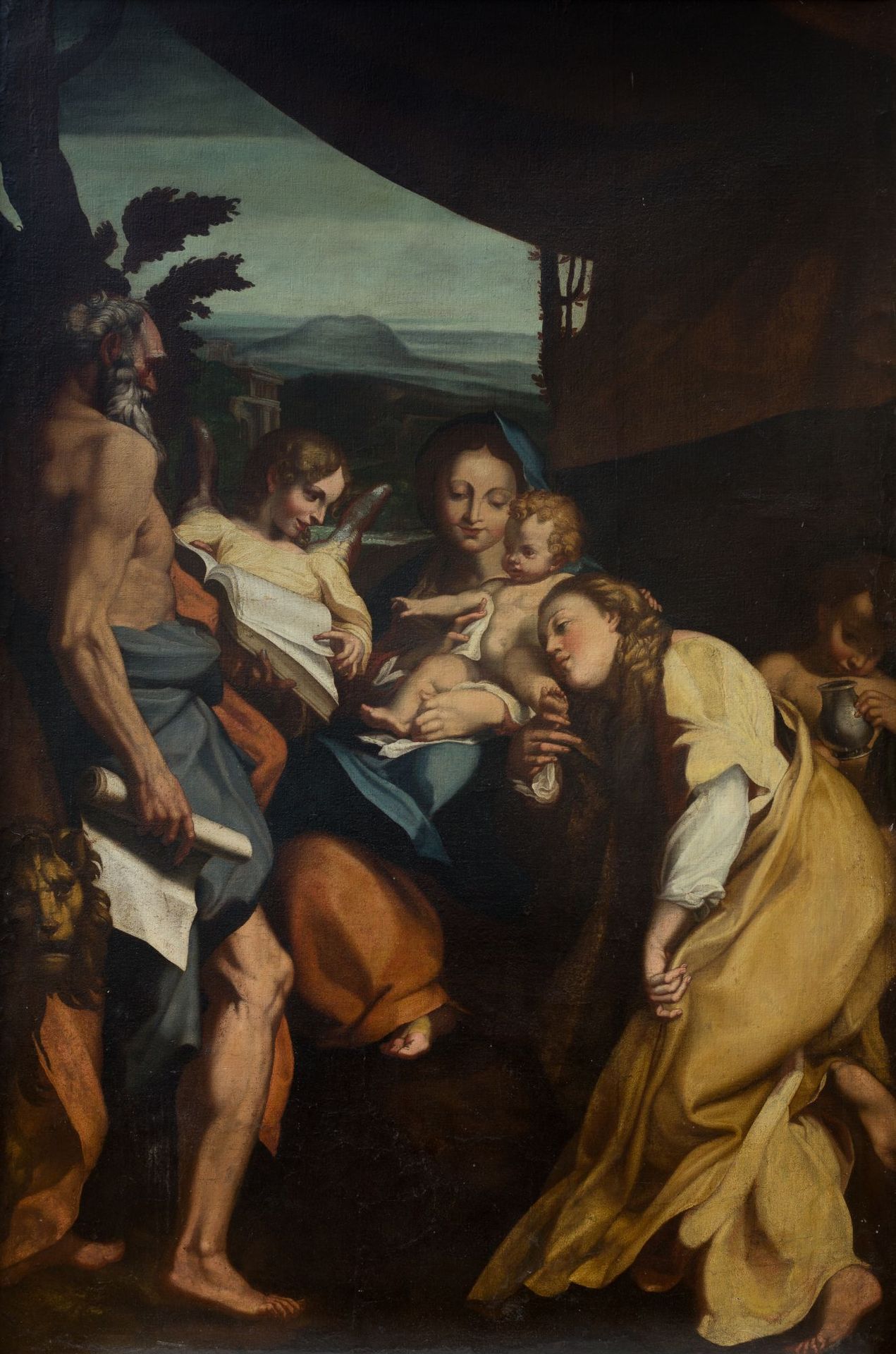 ITALIAN SCHOOL ( XVII C. / .) "Virgin and Child, St. Jerome and the Magdalene" 圣&hellip;