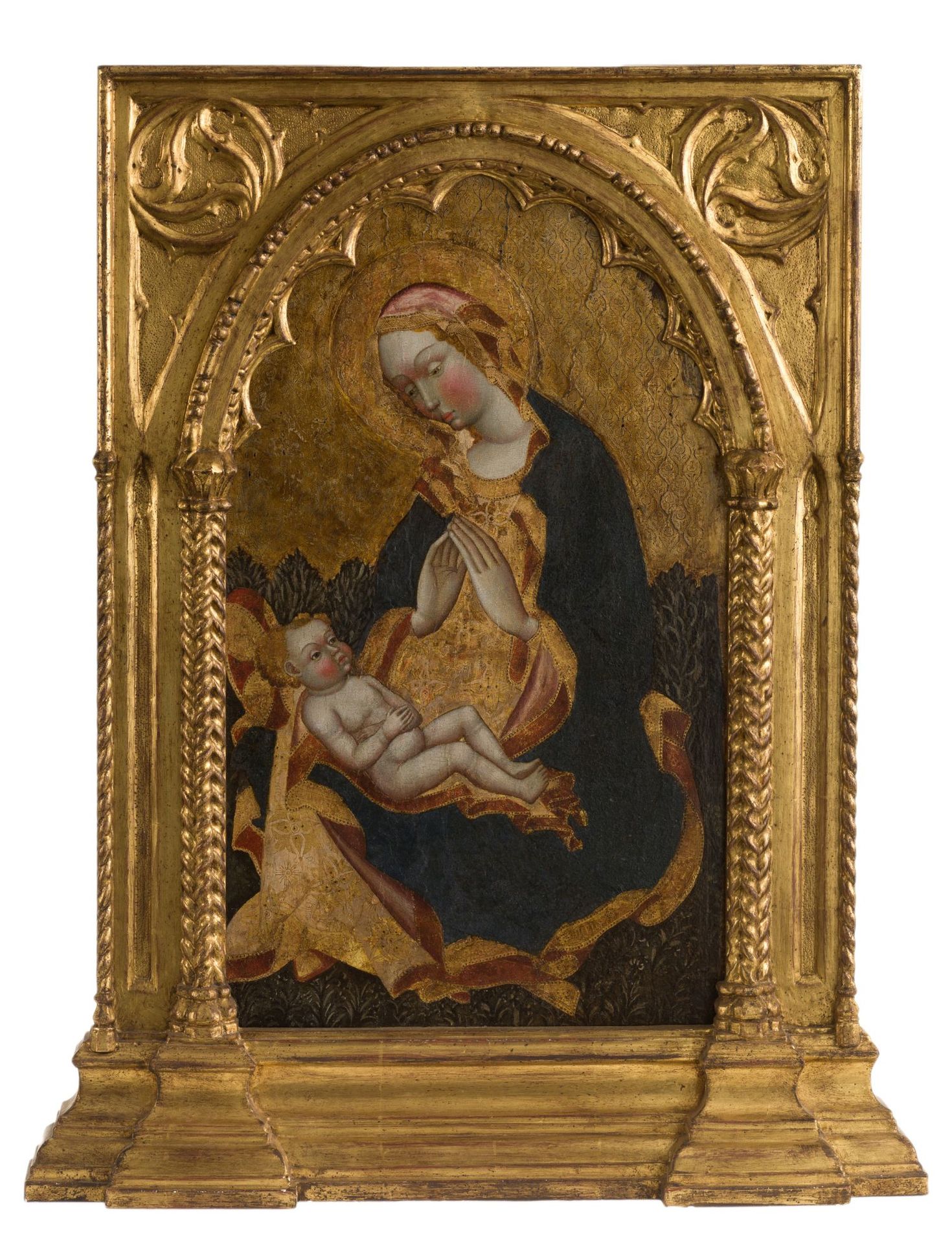 MAESTRO DI LONIGO (activo. 1420-40 / .) "Madonna dell´ Umiltà" 安装在一个现代哥特式框架中。 附上&hellip;