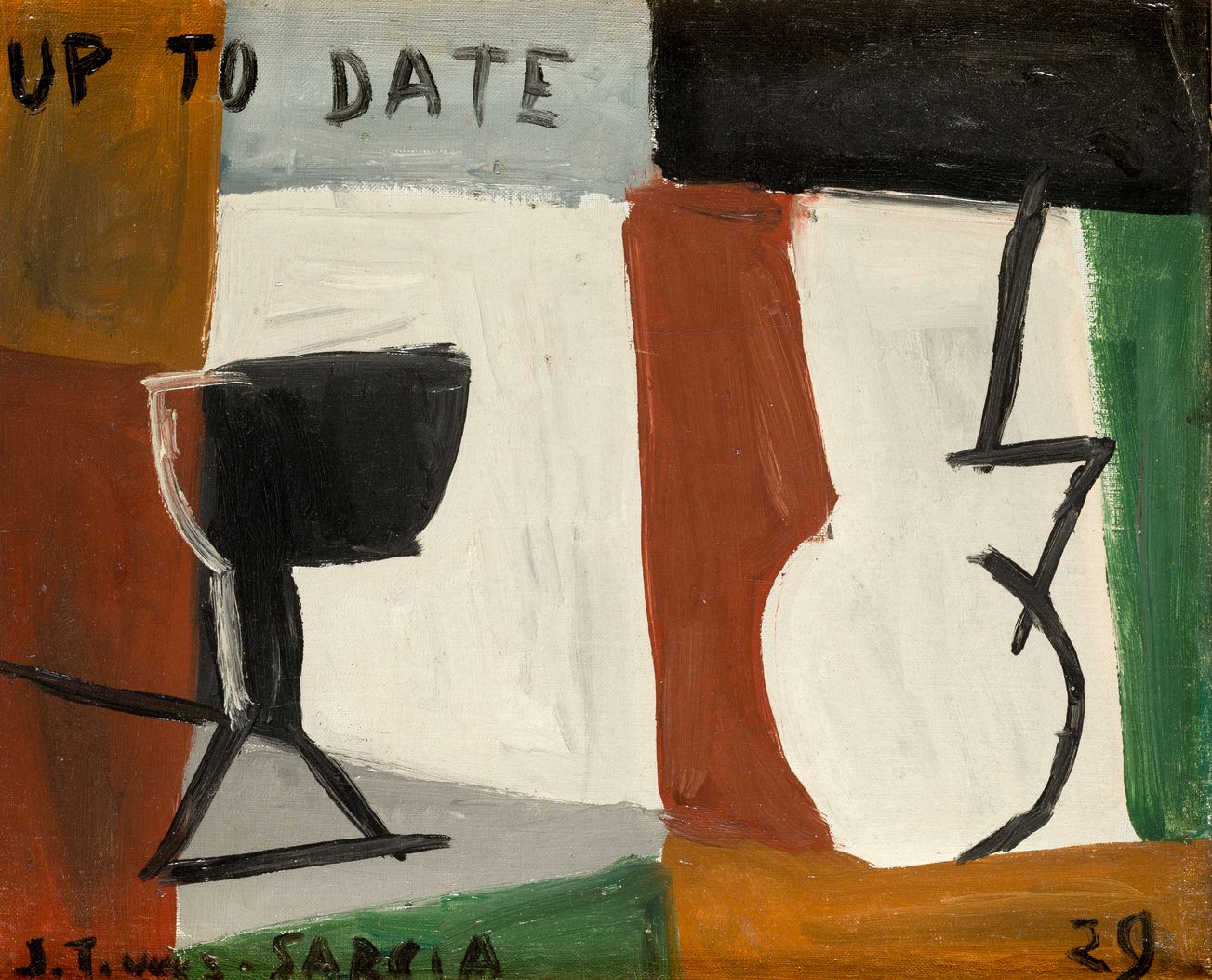 JOAQUIN TORRES GARCIA (1874 / 1949) "Up to date", 1929 左下角有签名，右上角有日期。 作品收录在艺术家的在&hellip;