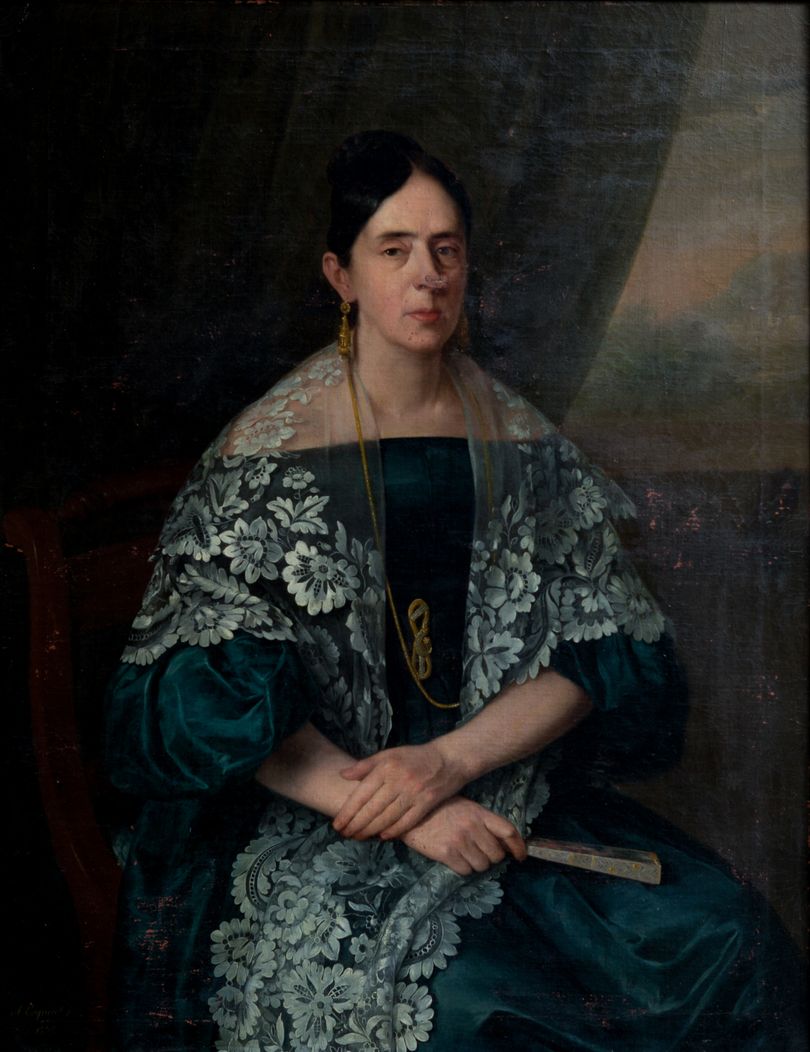 ANTONIO MARÍA ESQUIVEL (1806 / 1857) "Portrait of Feliciana Apecechea Flores Cor&hellip;