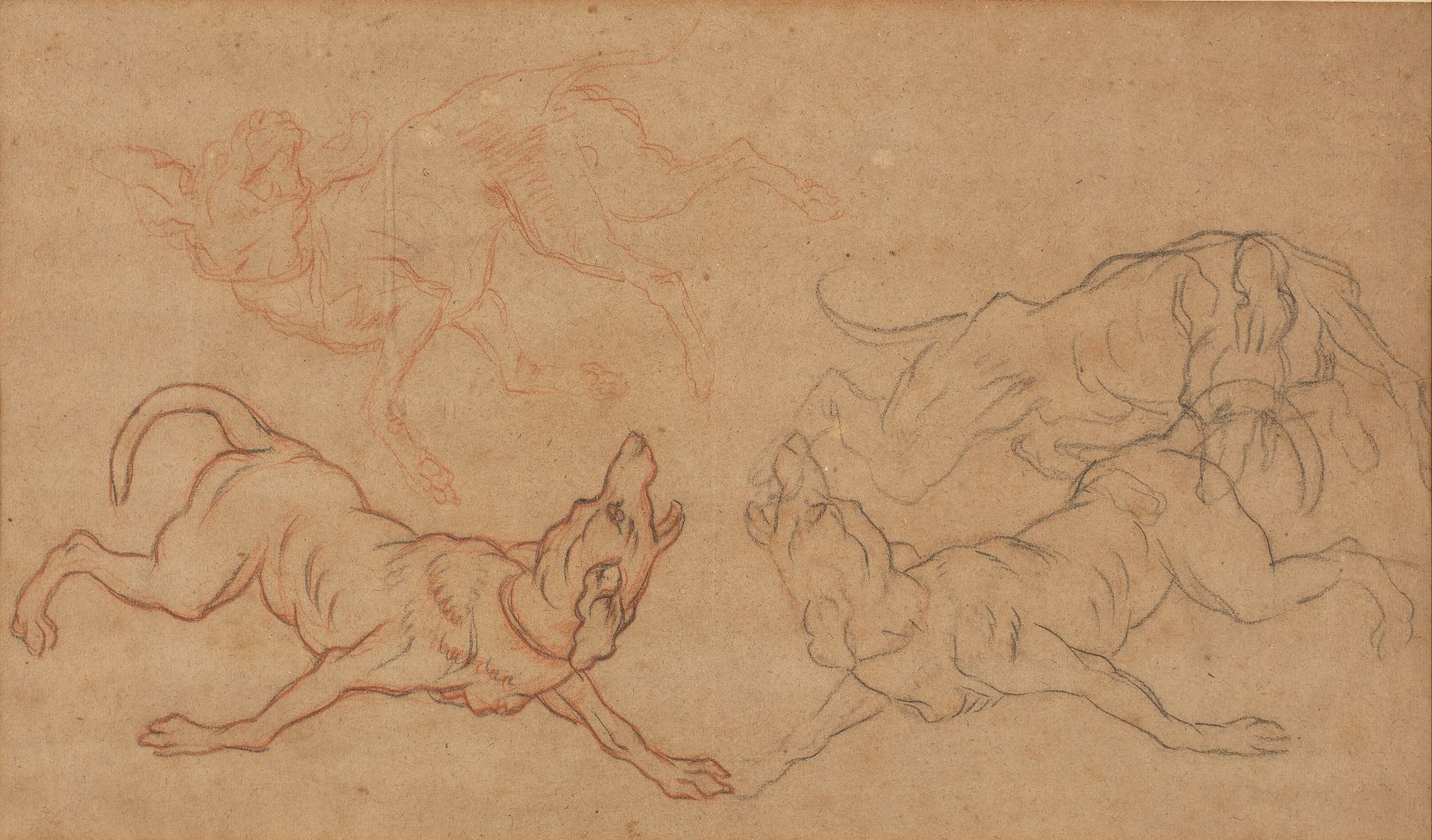 JEAN BAPTISTE OUDRY (1686 / 1755) "Hunting sketch". On the back, a drawing of a &hellip;
