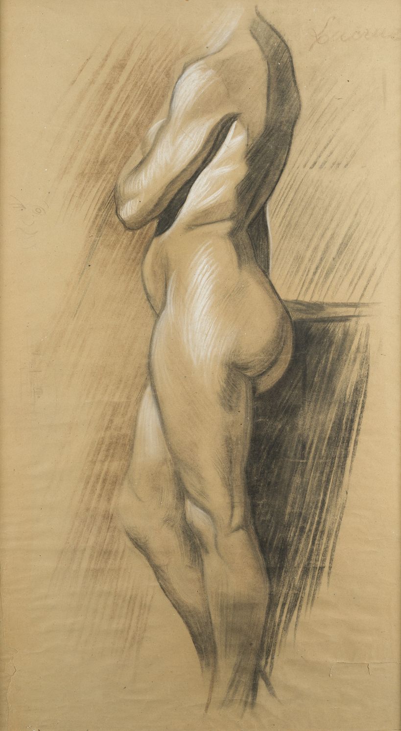 SPANISH SCHOOL (20th Century) "Female nude" Firmato "Lacruz?" in alto a destra. &hellip;