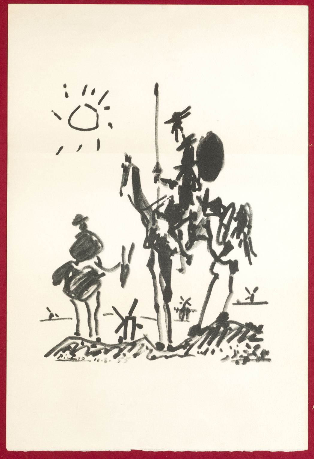 PABLO RUIZ PICASSO (1881 / 1973) "Don Quixote and Sancho" Signed and dated on pl&hellip;