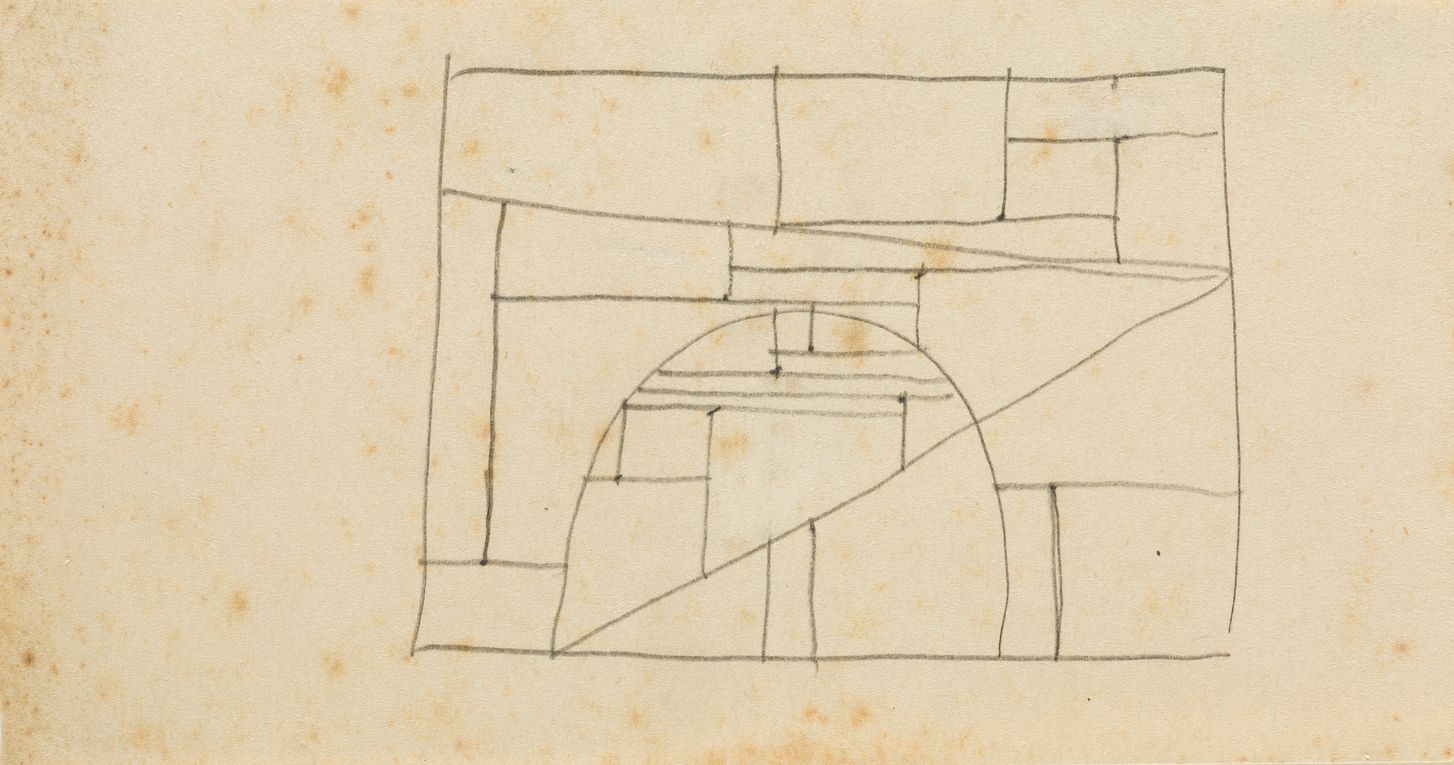 JOAQUIN TORRES GARCIA (1874 / 1949) "Constructive with semicircle", a.1928 Attac&hellip;