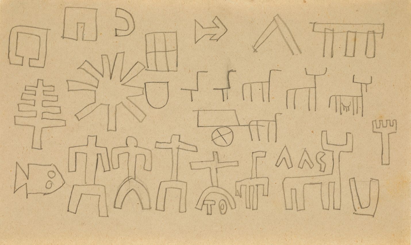 JOAQUIN TORRES GARCIA (1874 / 1949) "Symbols", 1942 Si allega un certificato fir&hellip;