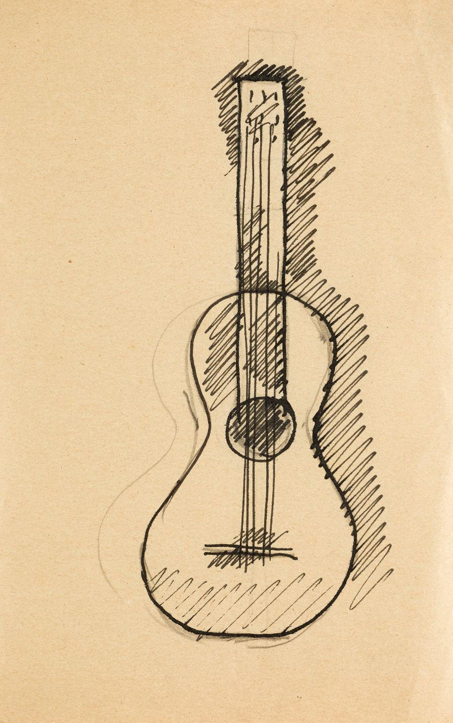 JOAQUIN TORRES GARCIA (1874 / 1949) "Guitar" Attached is a certificate signed by&hellip;