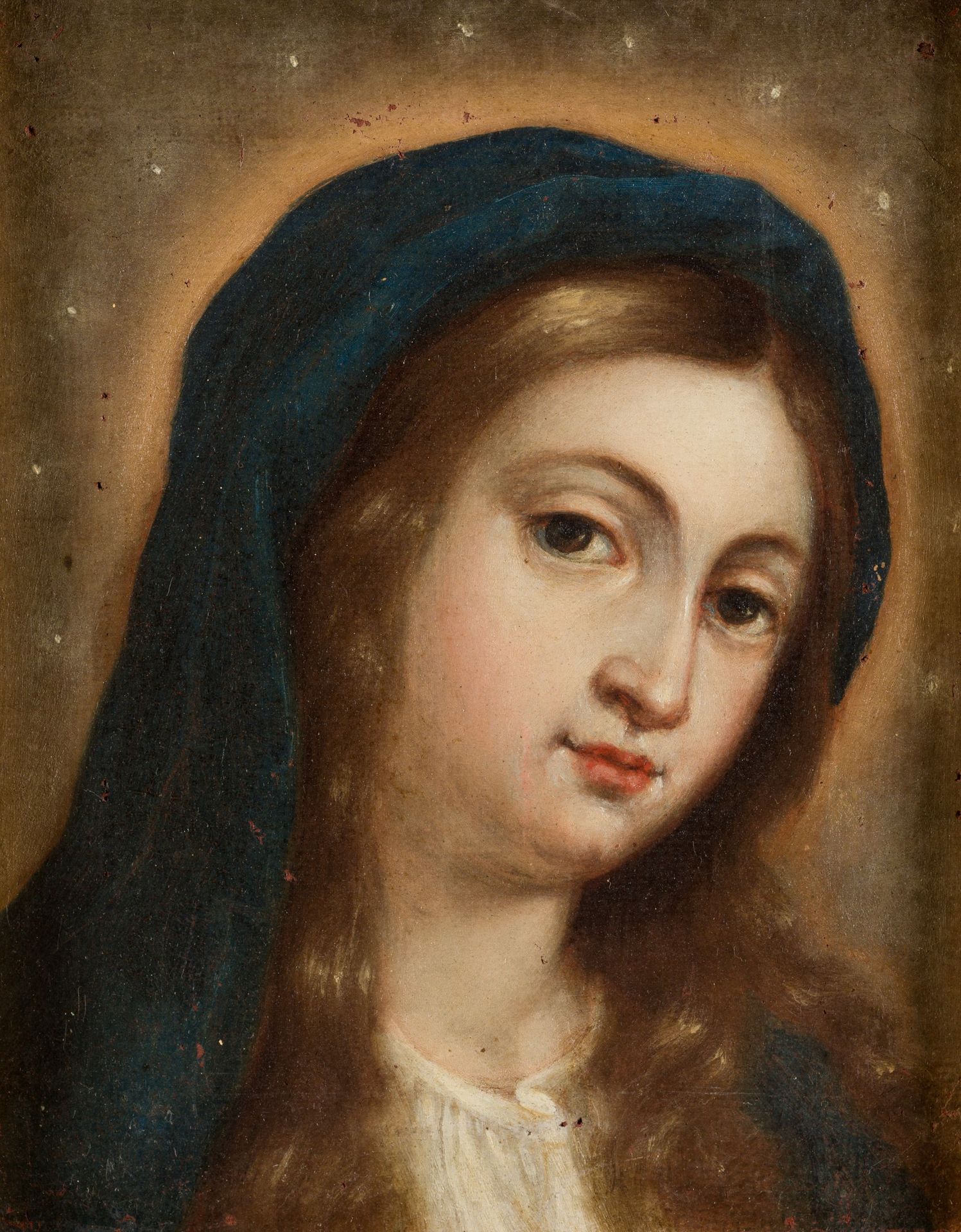 SPANISH SCHOOL (C. 18th / .) "Mary Immaculate" Öl auf Leinwand. 24 x 19 cm.