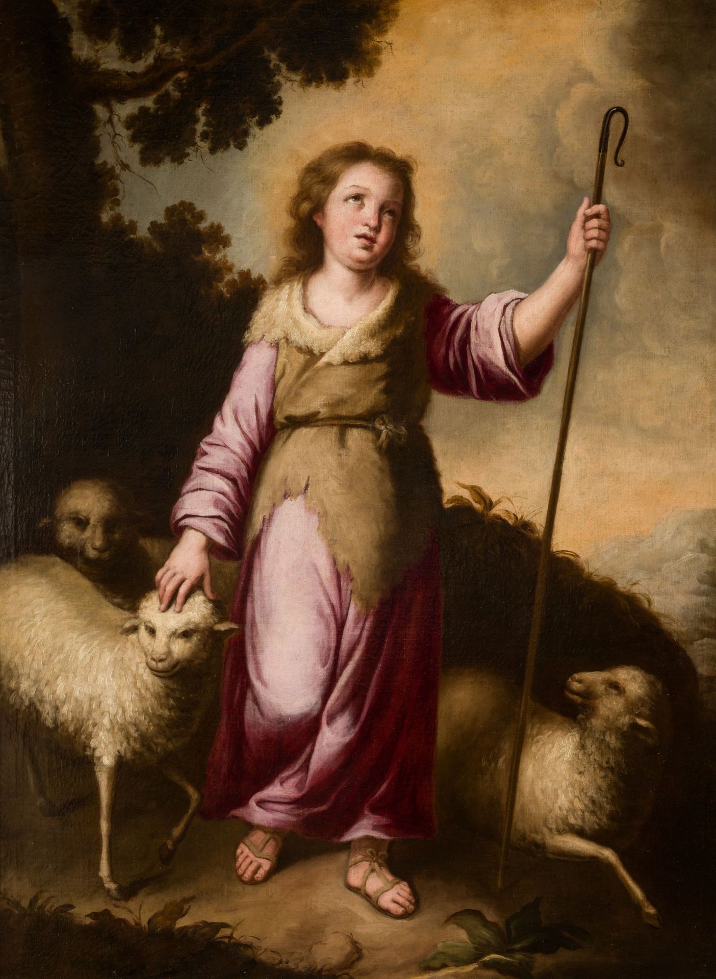 JUAN SIMON GUTIERREZ (1644 / 1718) "The Good Sheperd" Olio su tela. 105,5 x 78 c&hellip;