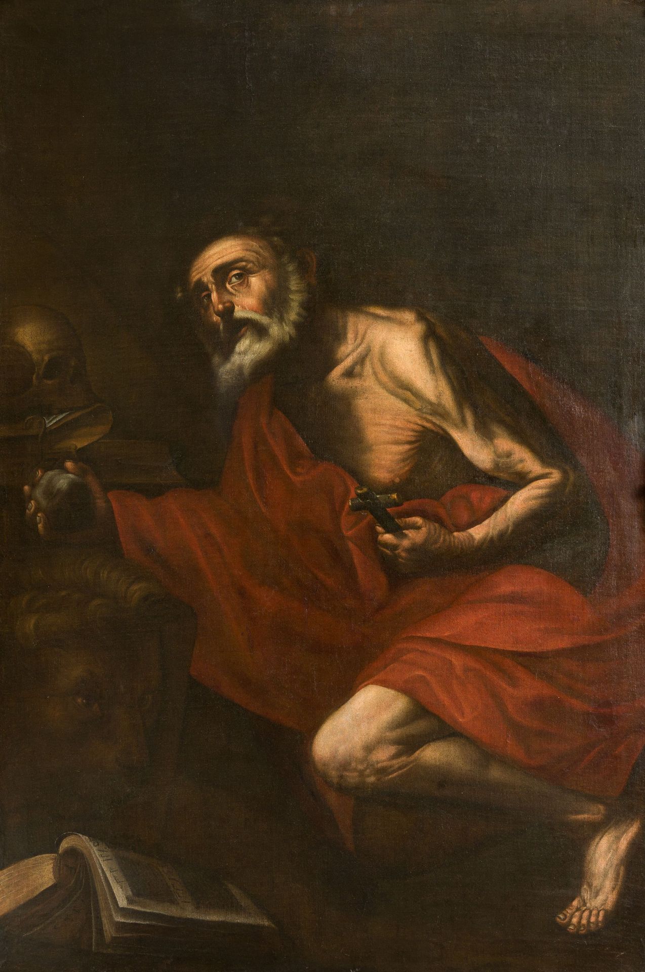 FOLLOWER OF JOSÉ DE RIBERA ((C. 17th) / .) "St. Jerome penitent" 这幅作品历来被认为是胡安-萨里&hellip;