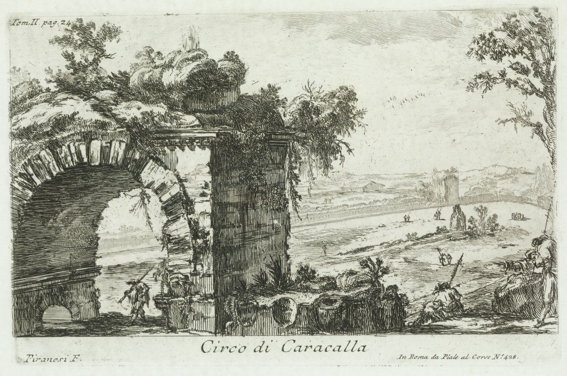 GIOVANNI-BATTISTA PIRANESI (1720 / 1778) "Circus of Caracalla" Etching in 1745 f&hellip;