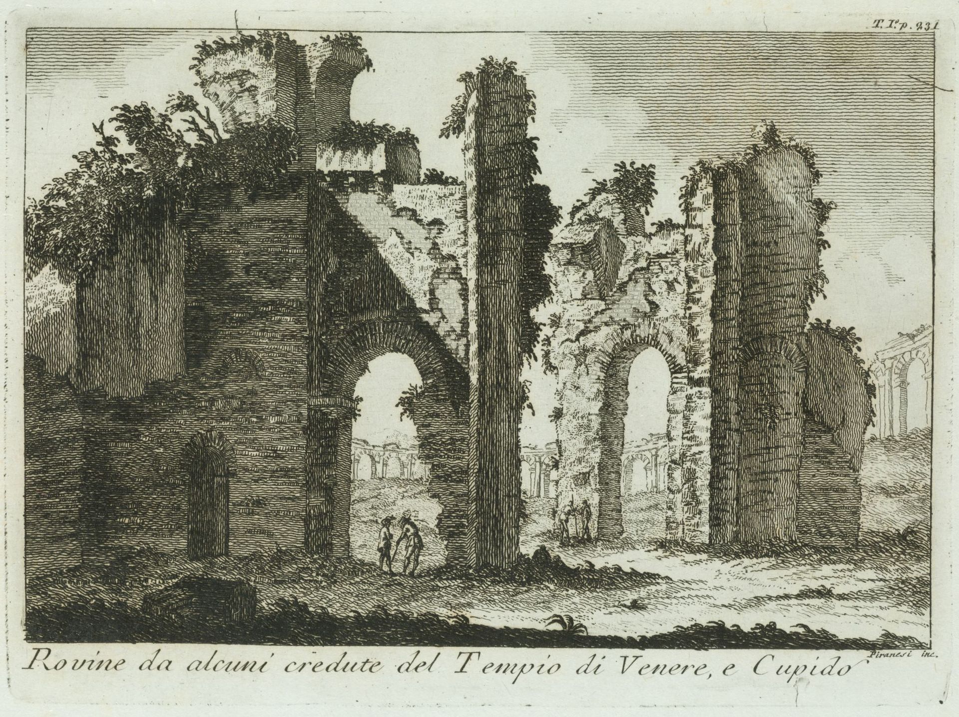 GIOVANNI-BATTISTA PIRANESI (1720 / 1778) "Ruins of the temple of Venus and Cupid&hellip;