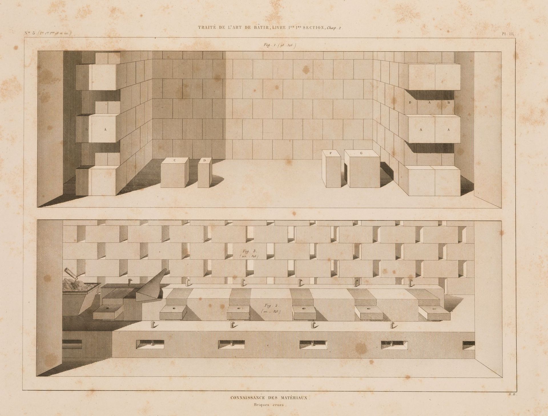 JEAN-BAPTISTE RONDELET (1743 / 1829) "L'art de batir" Livre de 35 lithographies.&hellip;
