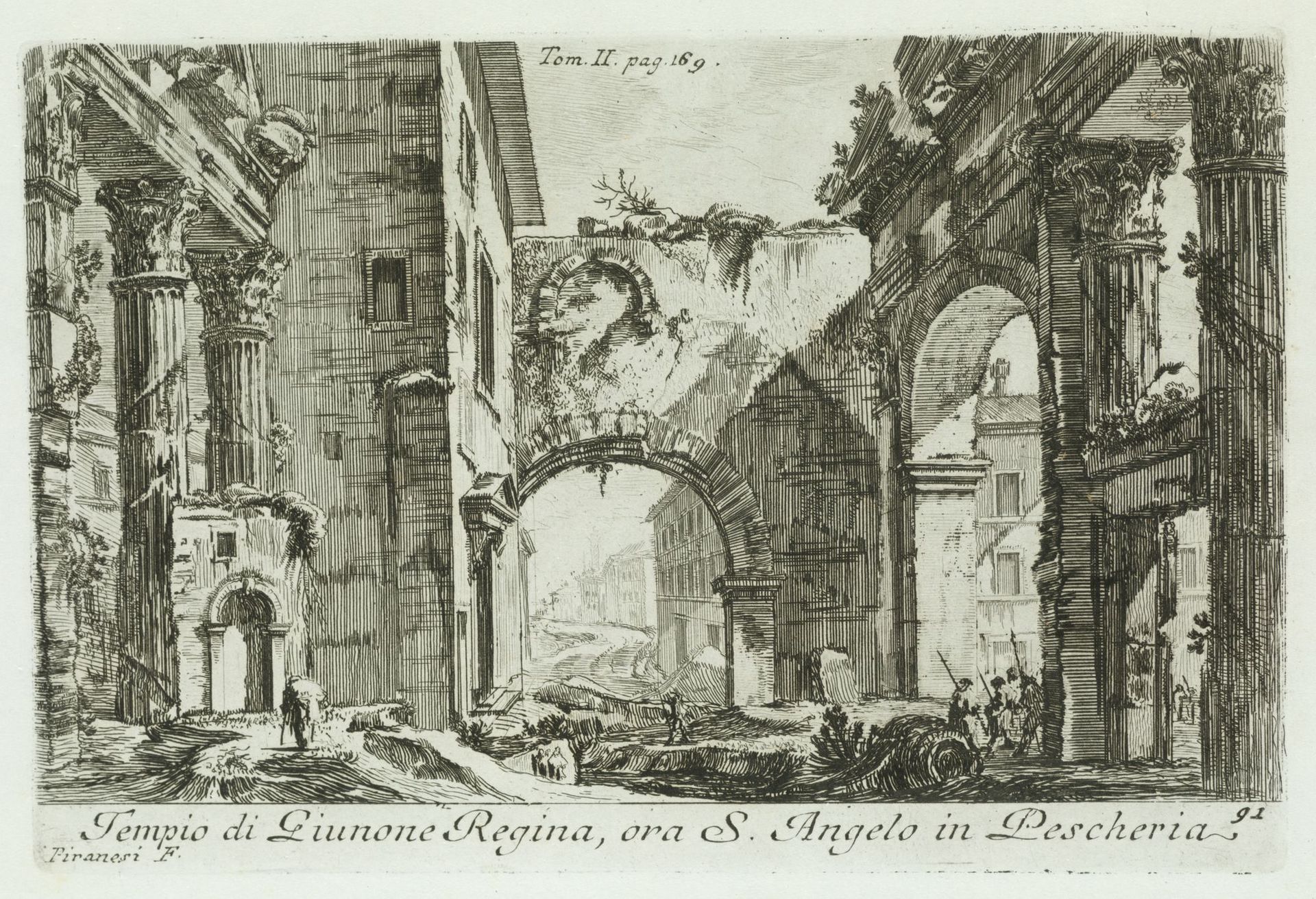GIOVANNI-BATTISTA PIRANESI (1720 / 1778) "Juno Temple" Radierung aus dem Jahr 17&hellip;