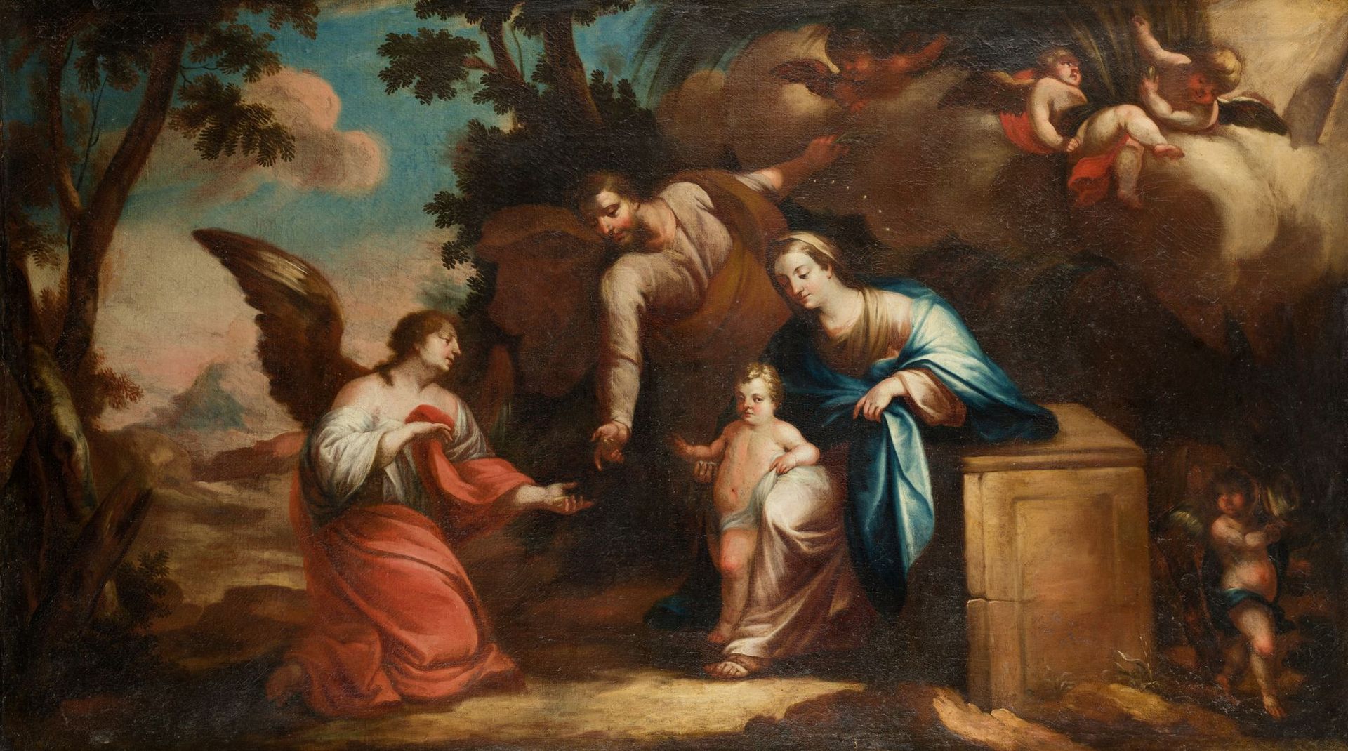 SPANISH SCHOOL (Late C. 17th - Early C. 18th) "Resting in the flight to Egypt" H&hellip;