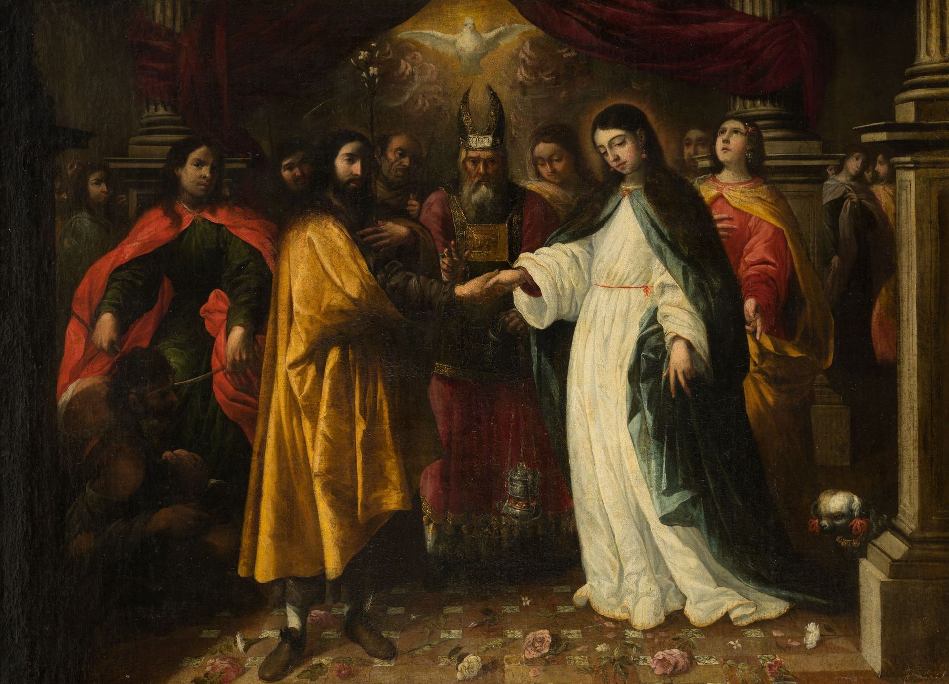 SEVILLA SCHOOL (C. 17th / C. 18th) "The betrothal of the Virgin" 这幅作品和下一幅作品是由一位身&hellip;