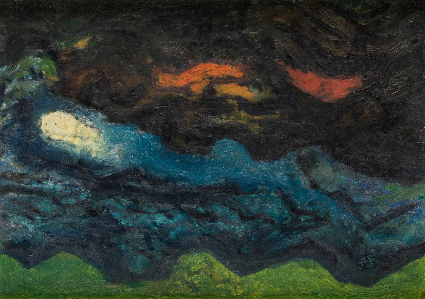 ENRIQUE GRAN VILLAGRAZ (1928 / 1999) "Landscape" 油画在面板上。28 x 40厘米