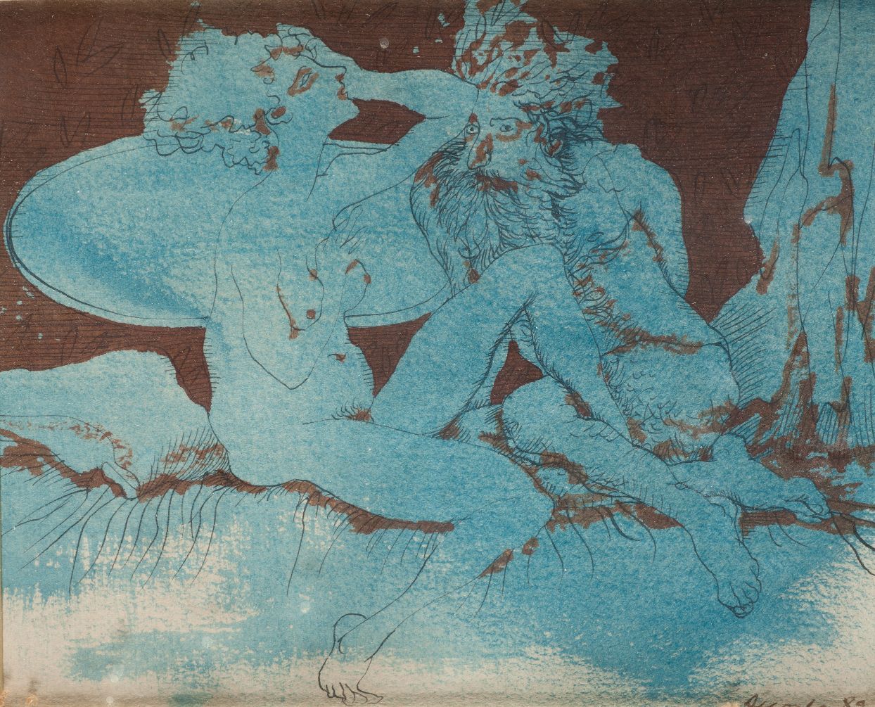 MANUEL ALCORLO BARRERA (1935 / .) "Untitled", 1989 右下角有签名和日期 纸上混合媒体。14 x 18 cm