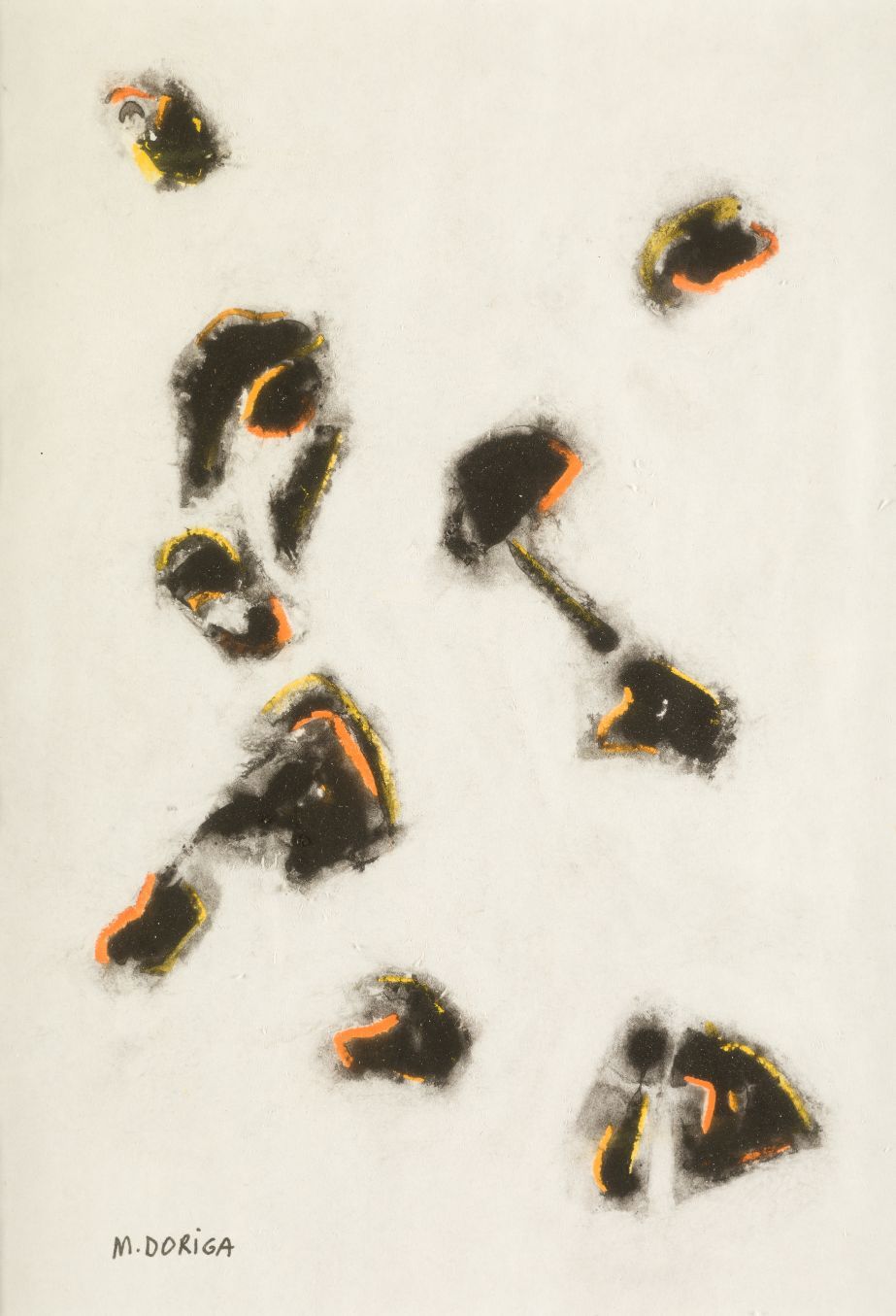 MAURICO DORIGA (C.20th / .) "Untitled" 左下角有签名 纸上混合媒体。29 x 20 cm
