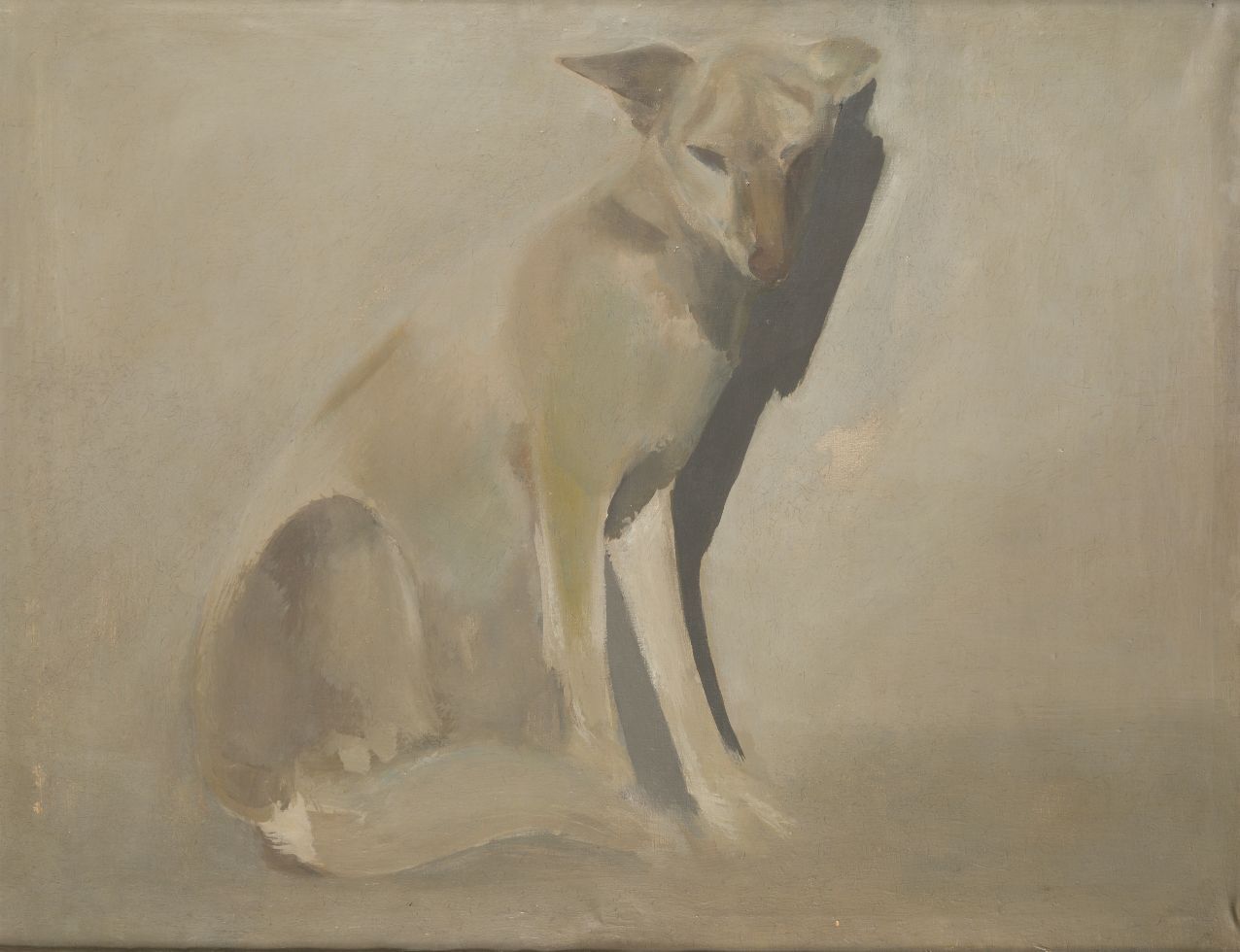 CONSTANTINO GRANDIO (1926 / 1977) "Dog" Oil on canvas. 90 x 116 cm