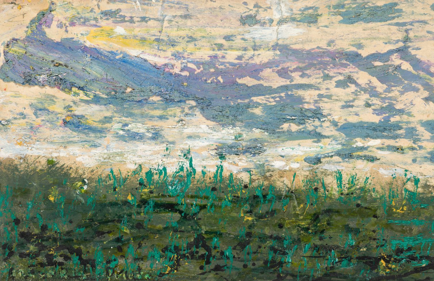 GREGORIO PRIETO (1897 / 1992) "Landscape" Signé en bas à gauche Huile sur carton&hellip;
