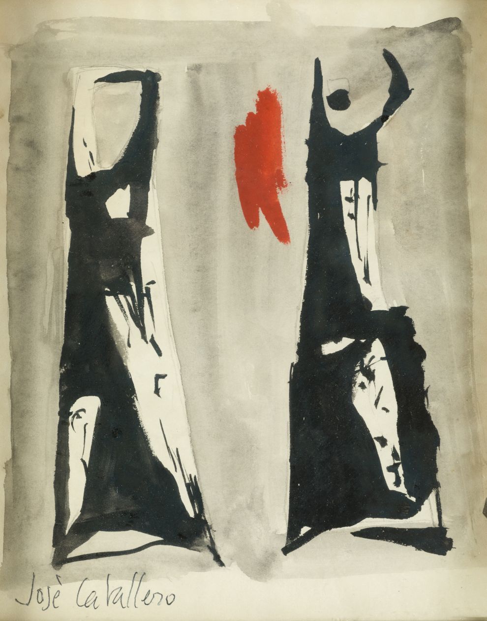 JOSÉ CABALLERO (1916 / 1991) "Two figures" Signé dans le coin inférieur gauche E&hellip;