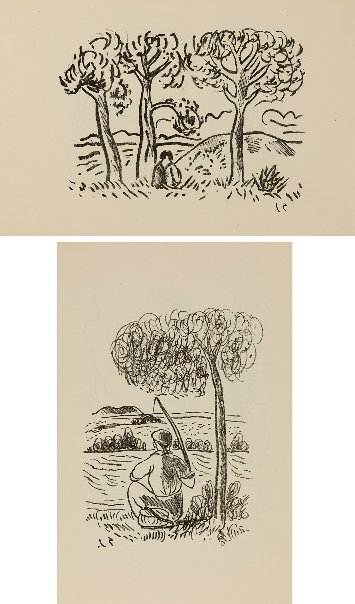 FRANCISCO SAN JOSE GONZÁLEZ (1919 / 1981) "Landscapes" 1949 Chemise composée de &hellip;