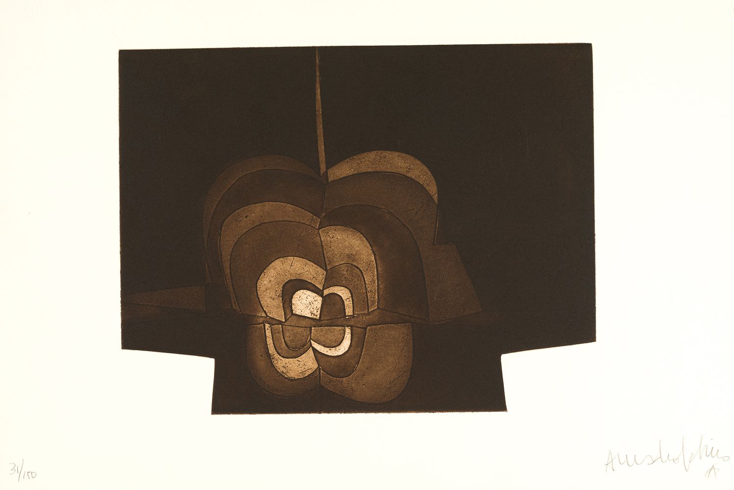 AMADEO GABINO (1922 / 2004) "Composition" 底部有铅笔签名和31/150的字样，尺寸：25 x 32 cm。蚀刻