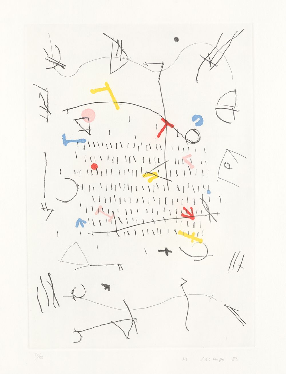 MANUEL HERNÁNDEZ MOMPÓ (1927 / 1992) "Untitled" 1982 作品来自《关于胡安-卡洛斯-德-波旁的十二次蚀刻反思和&hellip;
