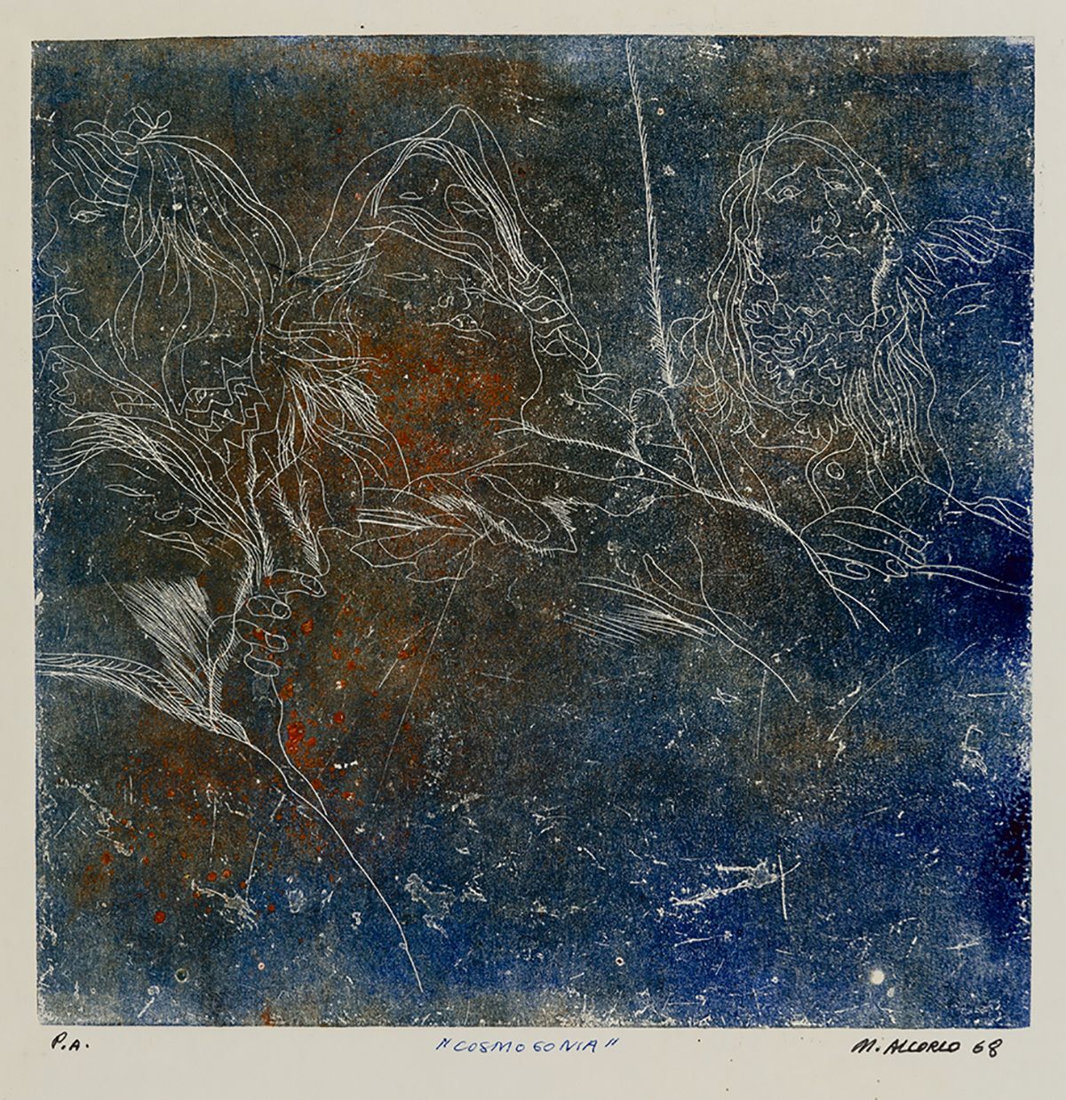 MANUEL ALCORLO BARRERA (1935 / .) "Cosmogony" 1968 Signiert, betitelt und gerech&hellip;