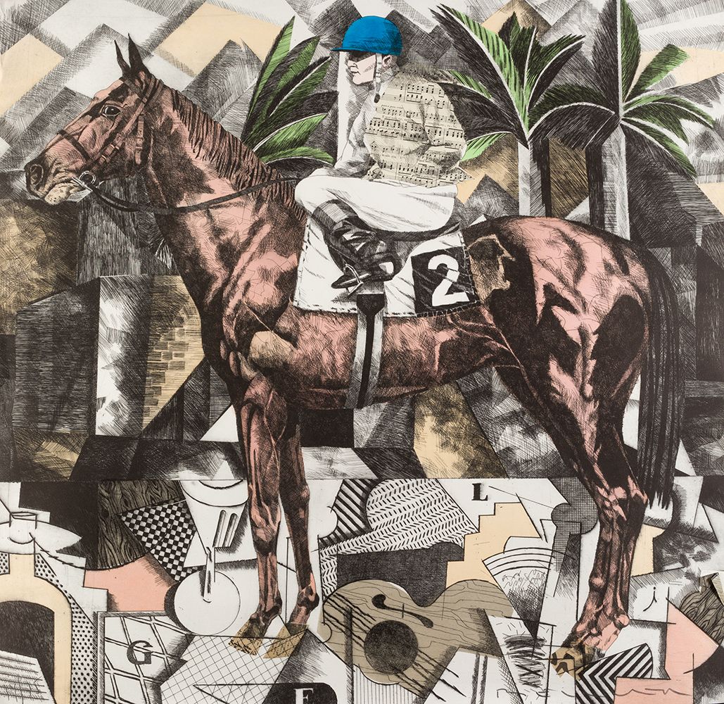 FERNANDO BELLVER (1954 / .) "Braque Picasso Gris" 左下角有编号74/75，右下角有铅笔签名。 94 x 96 &hellip;