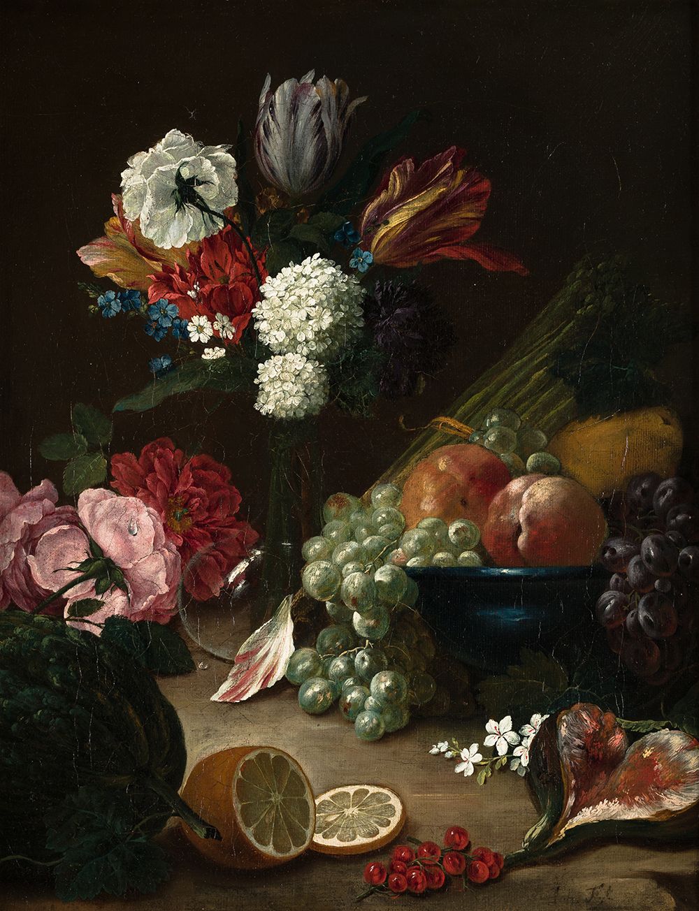 JAN FYT (1611 / 1661) "Still life with flowers and fruits". Signiert unten recht&hellip;