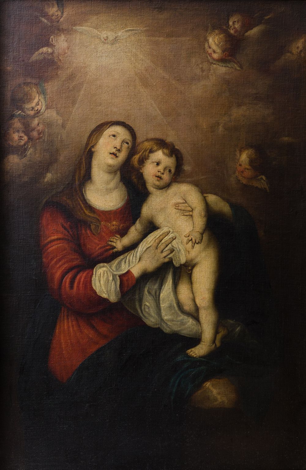 ANONYMOUS (17th century / 18th century) "Madonna and Child" Copie de l'original &hellip;