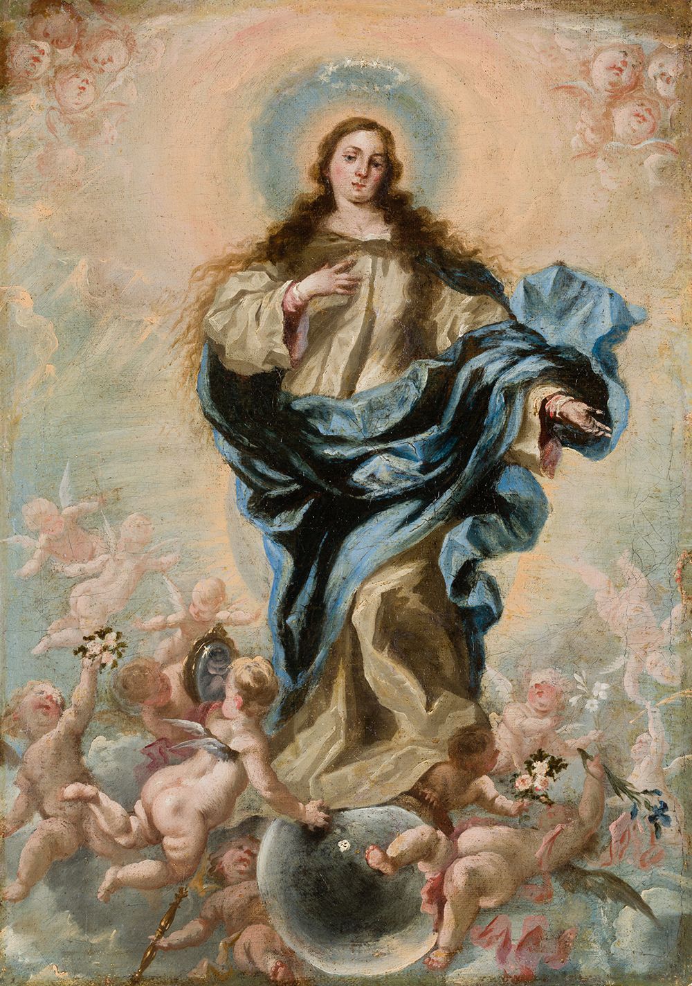 SCHOOL OF MADRID (2nd half 17th Century / .) "Immaculate Conception" .63 x 44,5 &hellip;