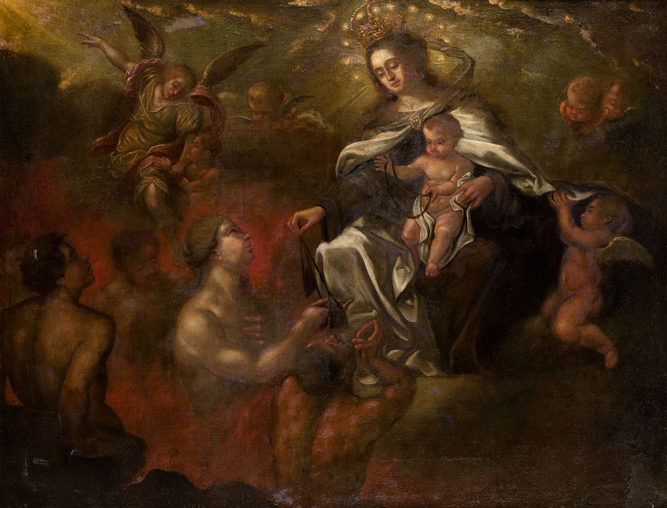 SPANISH SCHOOL (17th century) "Our Lady of Mount Carmel and the Souls in Purgato&hellip;