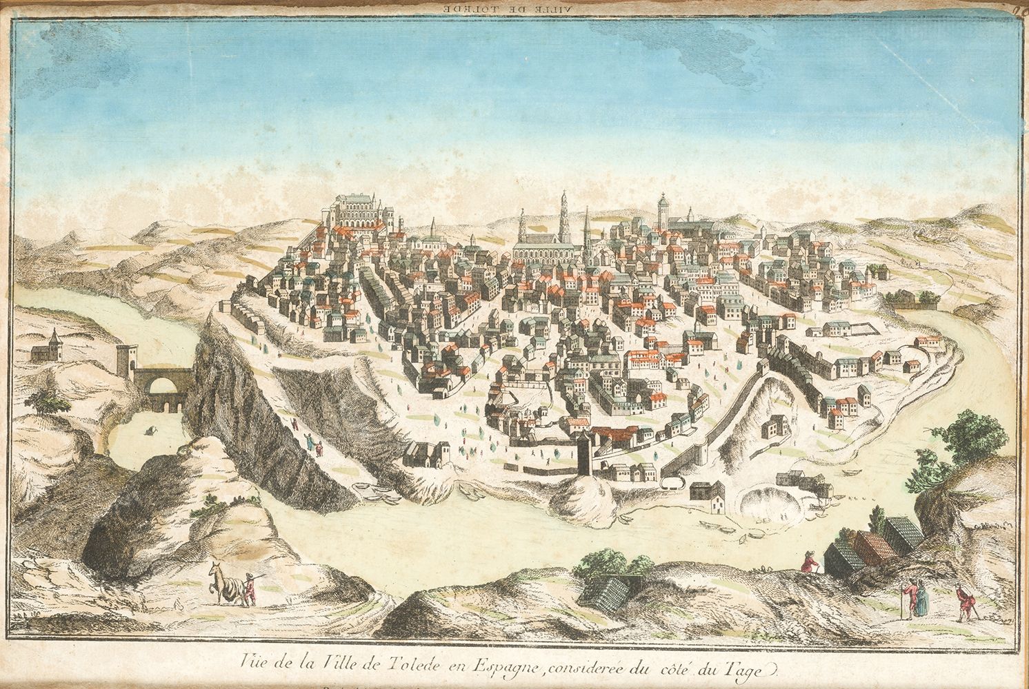FRENCH SCHOOL (18th century) "Views" Set di 4 incisioni: "Ville de Toledo", "Vis&hellip;