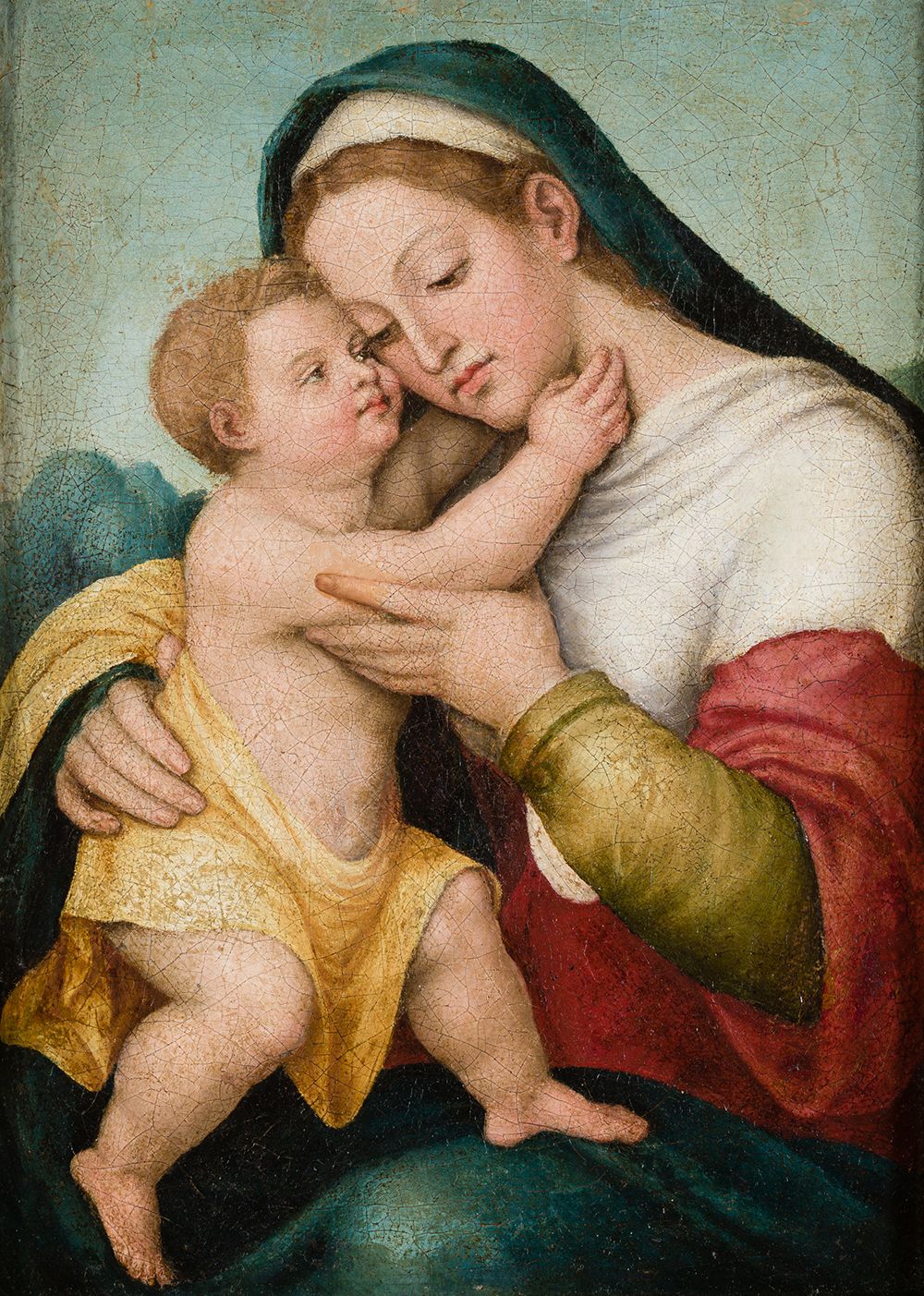 SCHOOL OF VALENCIA (Late 16th / early 17th century) "Virgin and Child" . 38 x 28&hellip;