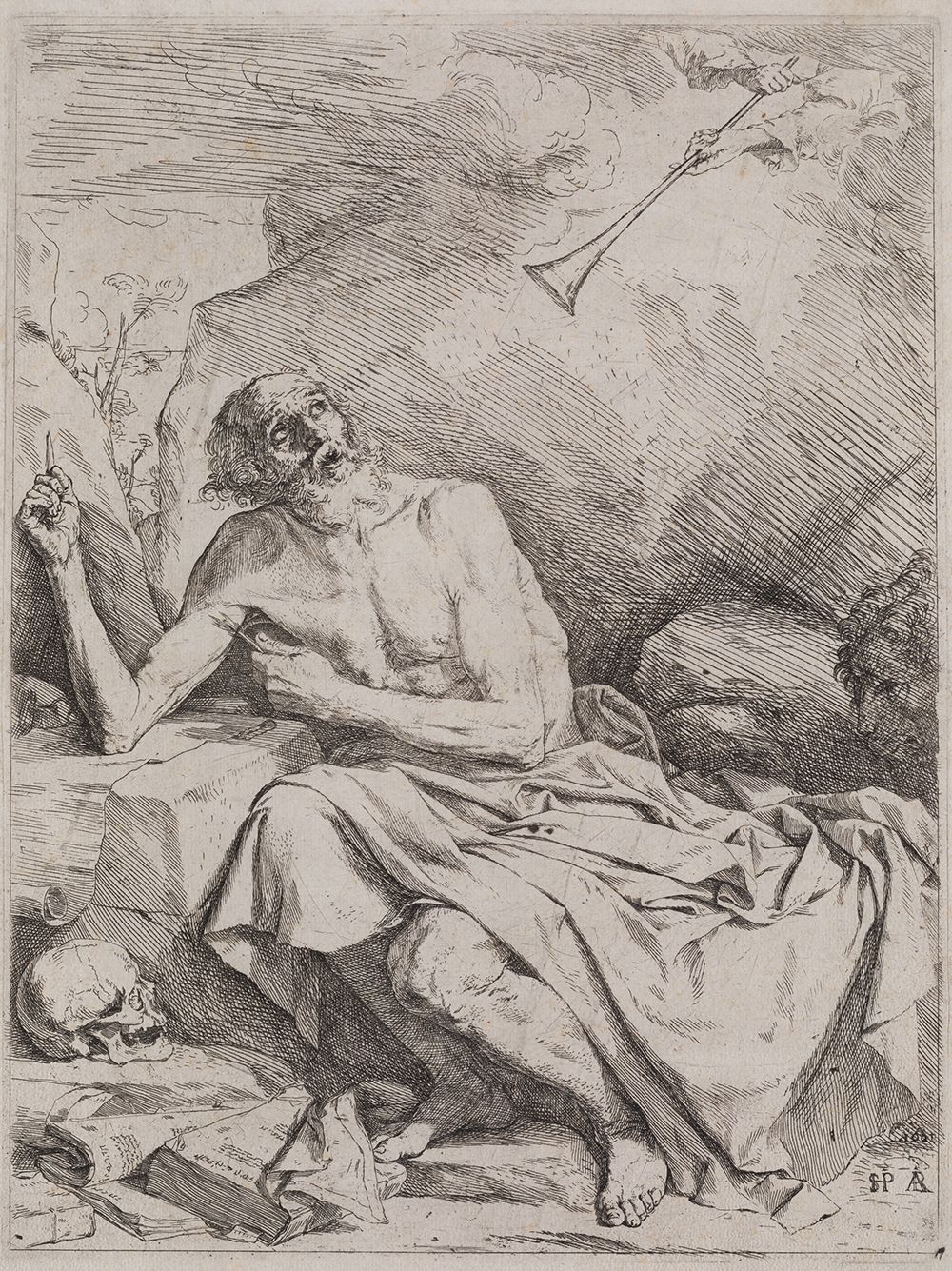 JOSÉ DE RIBERA Y CUCÓ (EL ''SPAGNOLETTO") (1591 / 1652) "St. Jerome listening to&hellip;