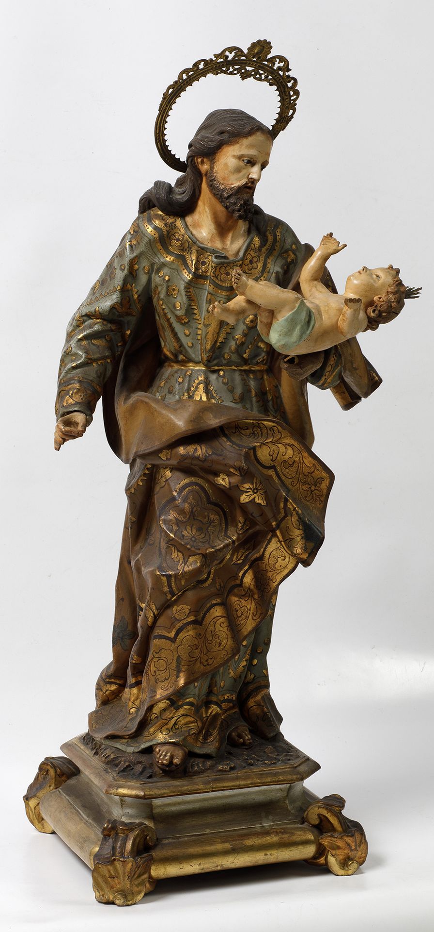 SPANISH SCHOOL (Late 19th / early 20th century) "St. Joseph with Child" Scultura&hellip;