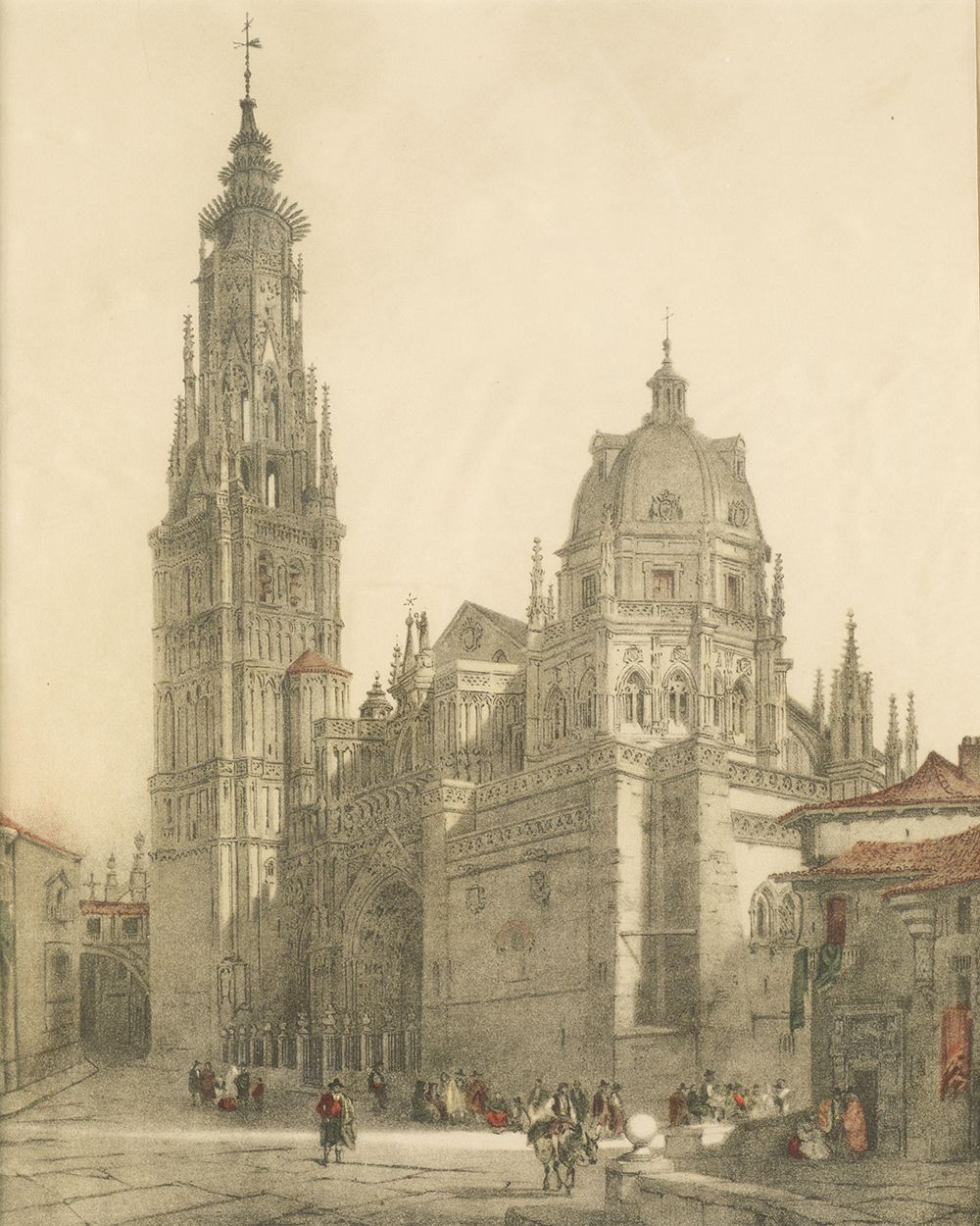 JENARO PÉREZ VILLAAMIL (1807 / 1854) "Toledo Cathedral" 后期版本 .23,5 x 19 cm. 彩色印刷&hellip;