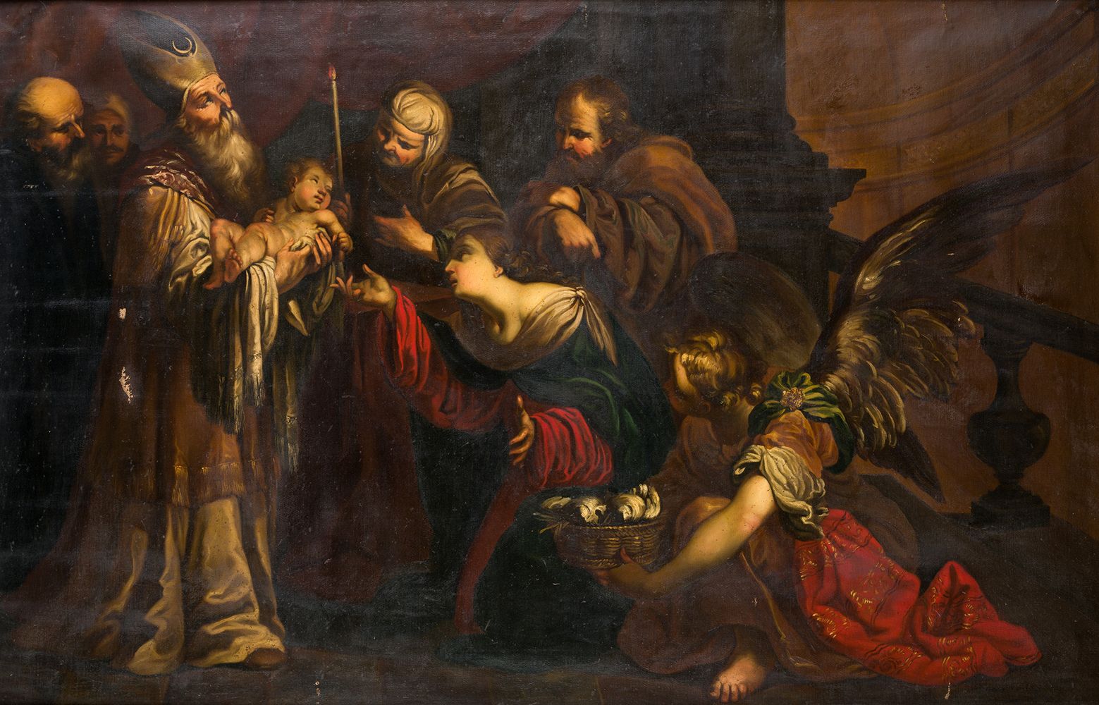 SPANISH SCHOOL (19th century) "Presentation of Jesus in the temple" .82 x 128厘米。&hellip;