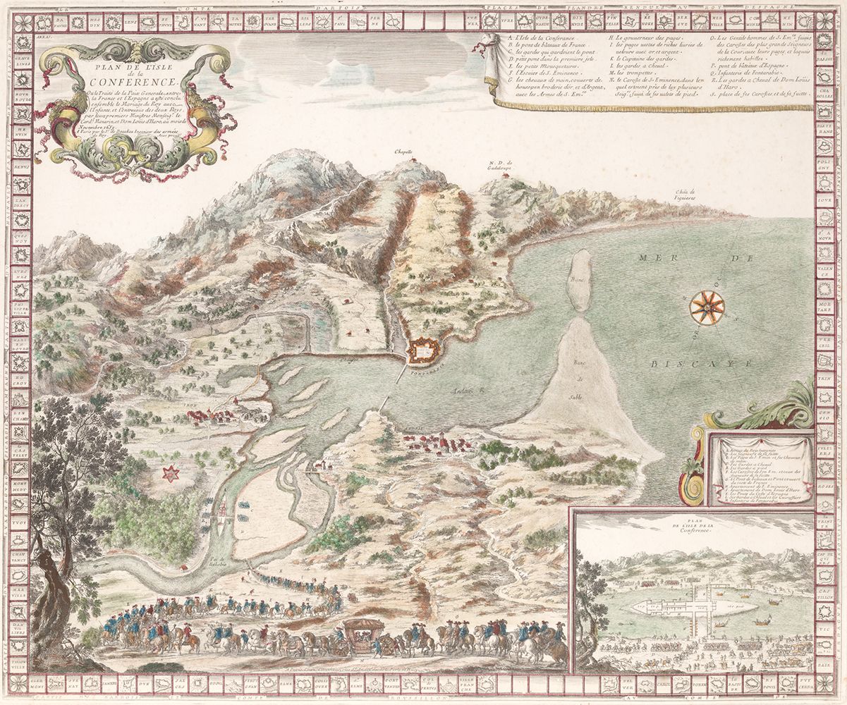 ADAM PERELLE (1640 / 1695) "Plan de l'Isle de la Conférence. Ou le Traité de la &hellip;