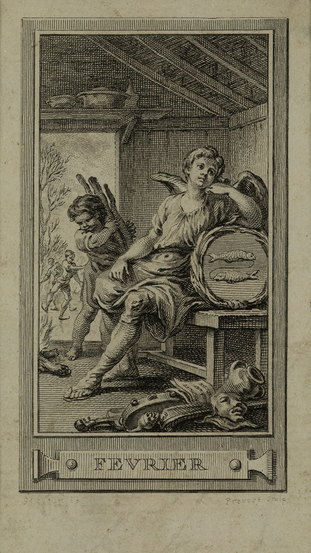 HUBERT-FRANÇOIS GRAVELOT (1699 / 1773) "Les mois de l'anee" 一套12幅铜版画，作者是劳内、普雷沃斯特&hellip;