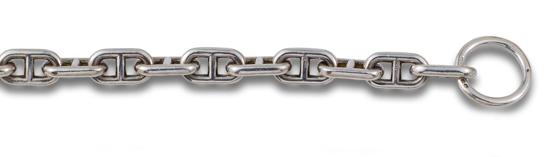 SILVER BRACELET SIGNED HERMÉS Bracciale in argento firmato HERMES, modello "Chaî&hellip;
