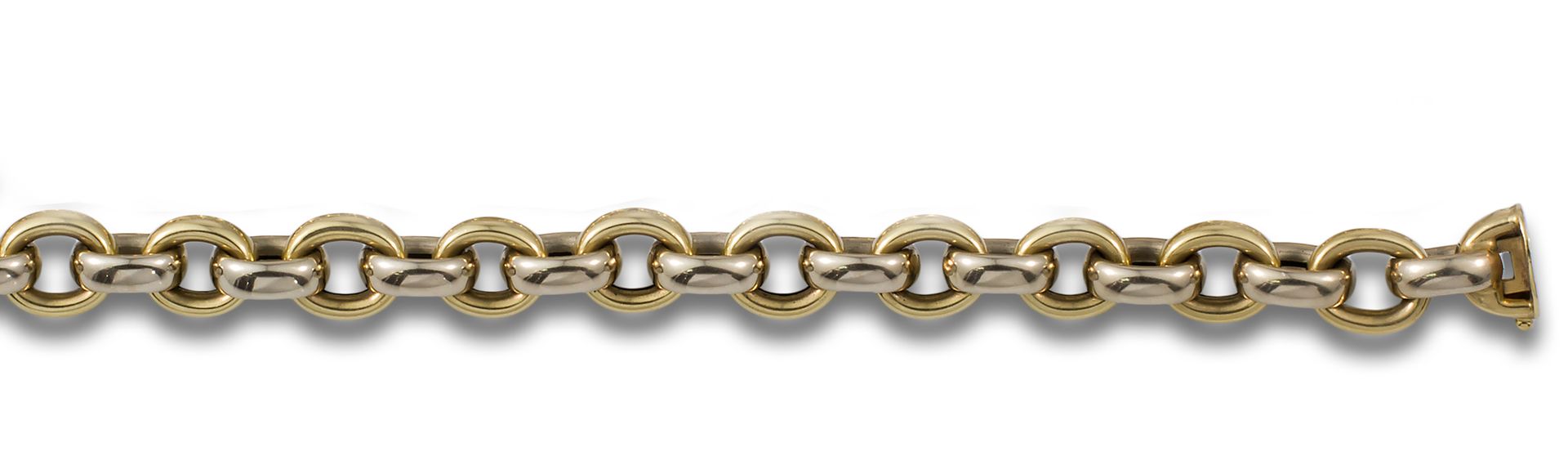 18kt white and yellow gold bracelet made of chained links. Weight: 26 gr. Armban&hellip;